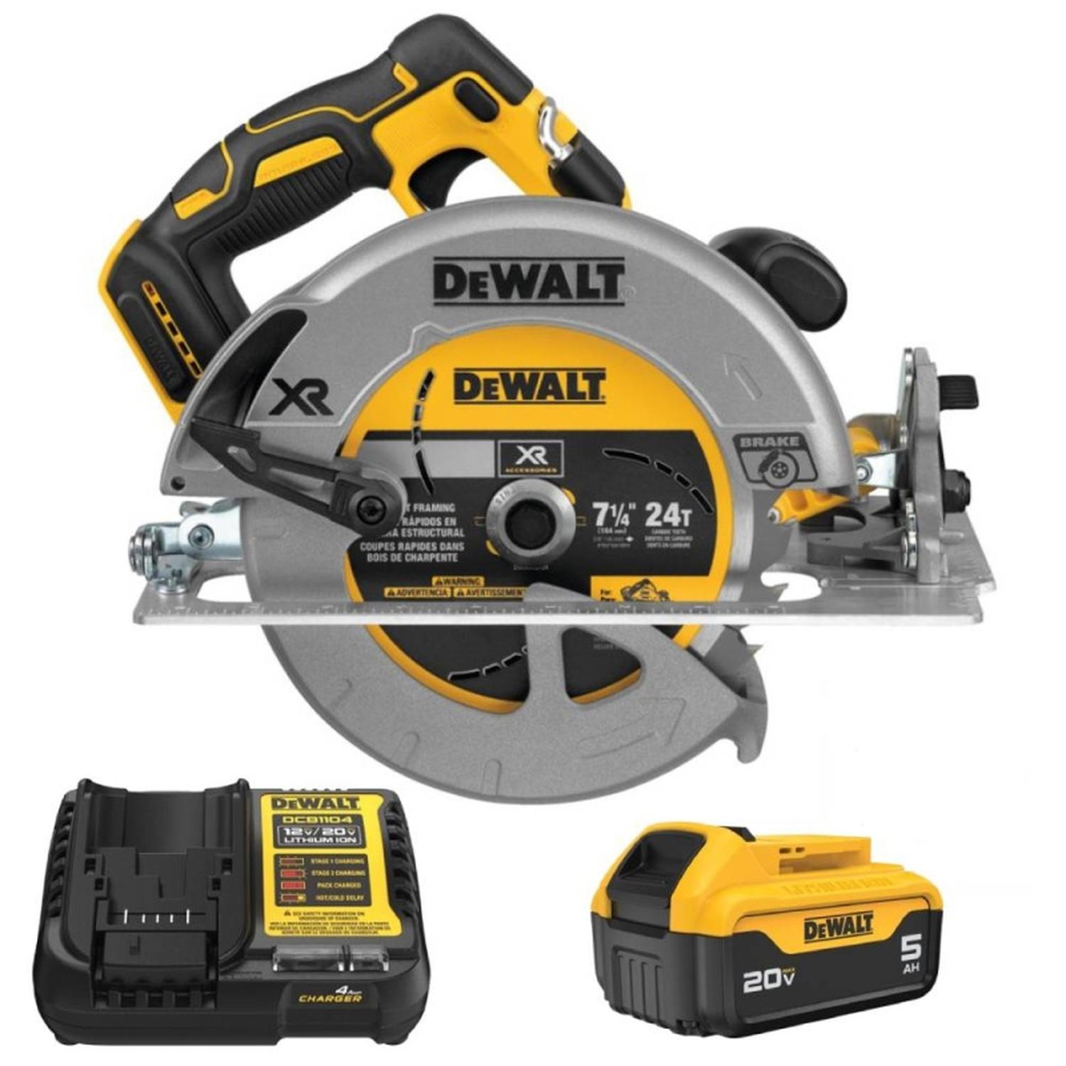 SIERRA CIRCULAR 71/4' 5500RPM BARETOOL DCS570B + BATERÍA 20V 5.0AH DCB205-B3 + CARGADOR 12V / 20V DC - 1