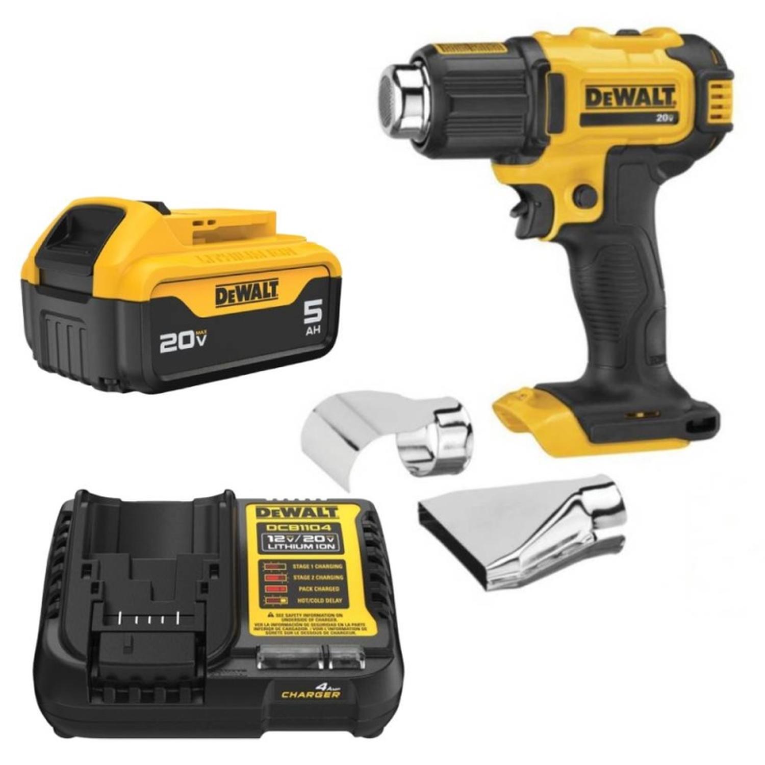 PISTOLA CALOR 20V 532 °C BARETOOL DCE530B + BATERÍA 20V MAX 5.0 AH DCB205-B3 + CARGADOR 12V / 20V DC - 1