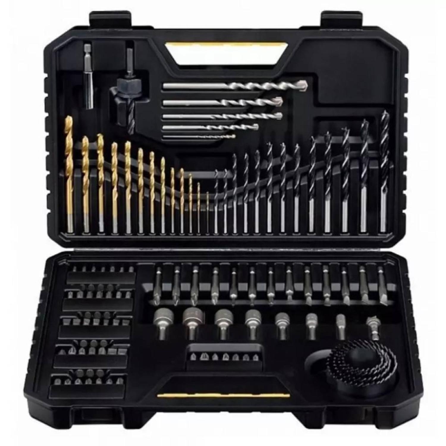 TALADRO PERCUTOR 1/2' 20V BRUSHLESS INC 2BAT Y CARG SBD716D2T + SET DE PIEZAS X 100 PZ STANLEY STA72 - 4