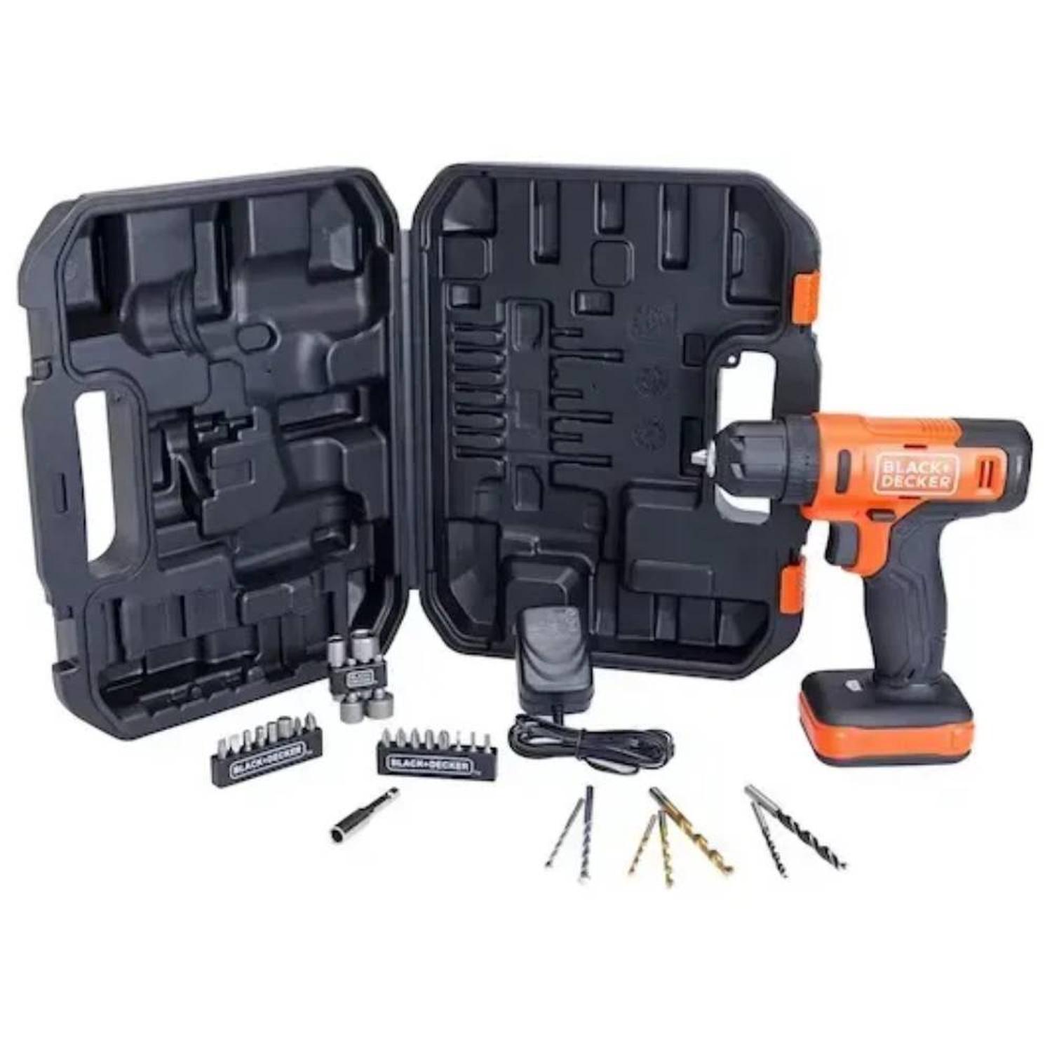 TALADRO PERCUTOR 12V 3/8' 900 RPM + 17 ACCESORIOS + MALETA DE PLASTICO BLACK+DECKER BCD712VHDK-B2 - 4