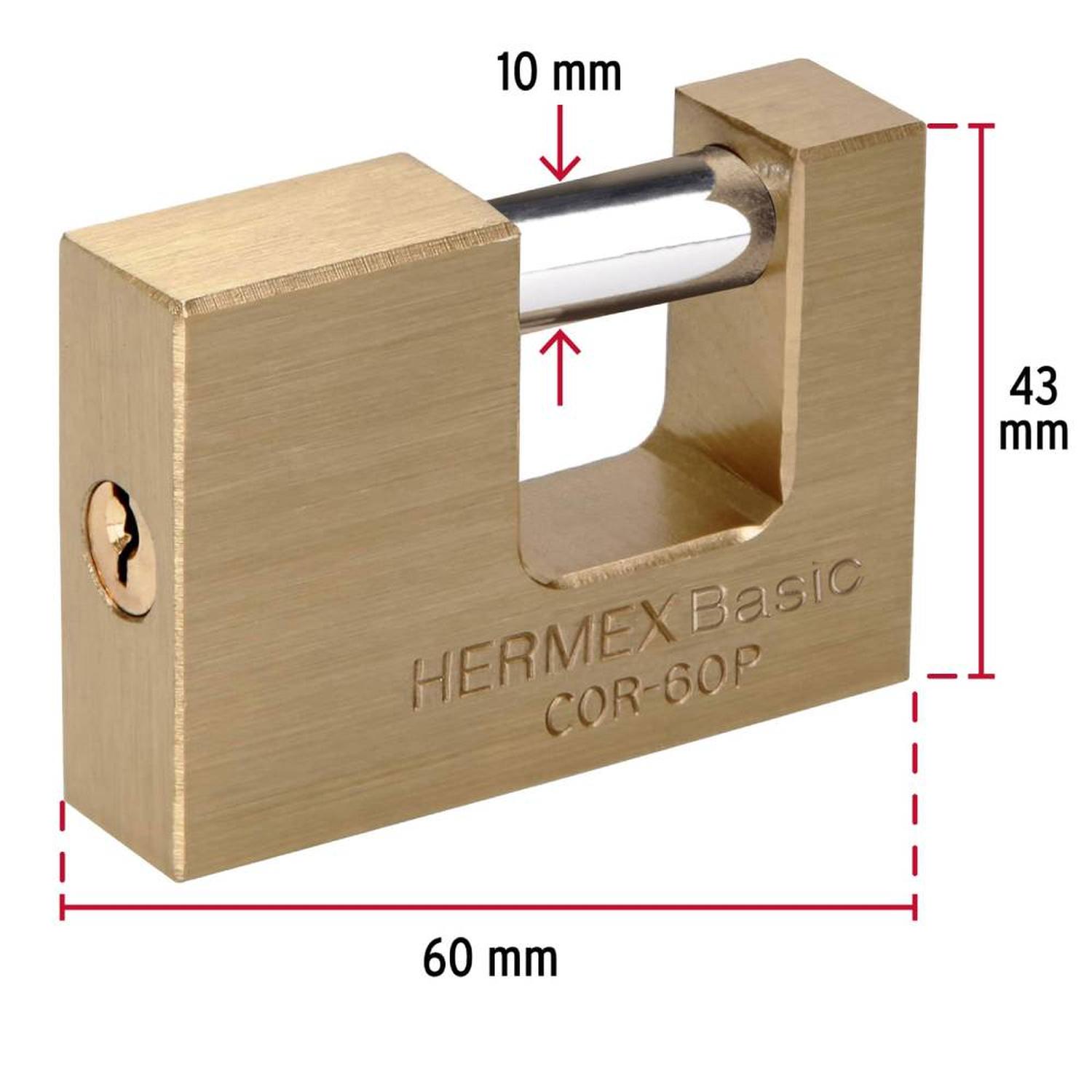 CANDADO DE HIERRO 60MM ANTIPALANCA CON LLAVE TRADICIONAL HERMEX 22518 - 2