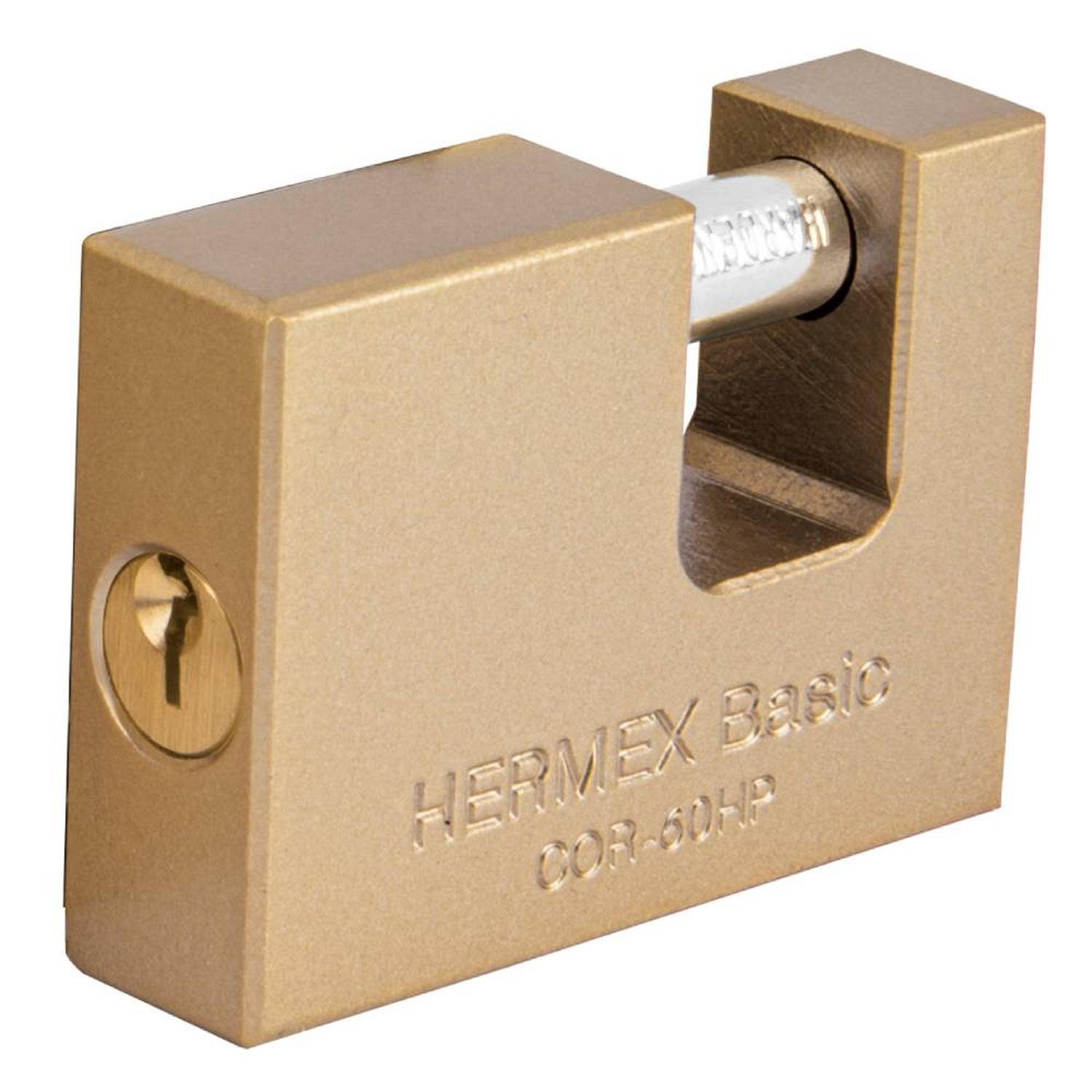 CANDADO DE HIERRO 60MM ANTIPALANCA CON LLAVE TRADICIONAL NIVEL 3 HERMEX 22516 - 1