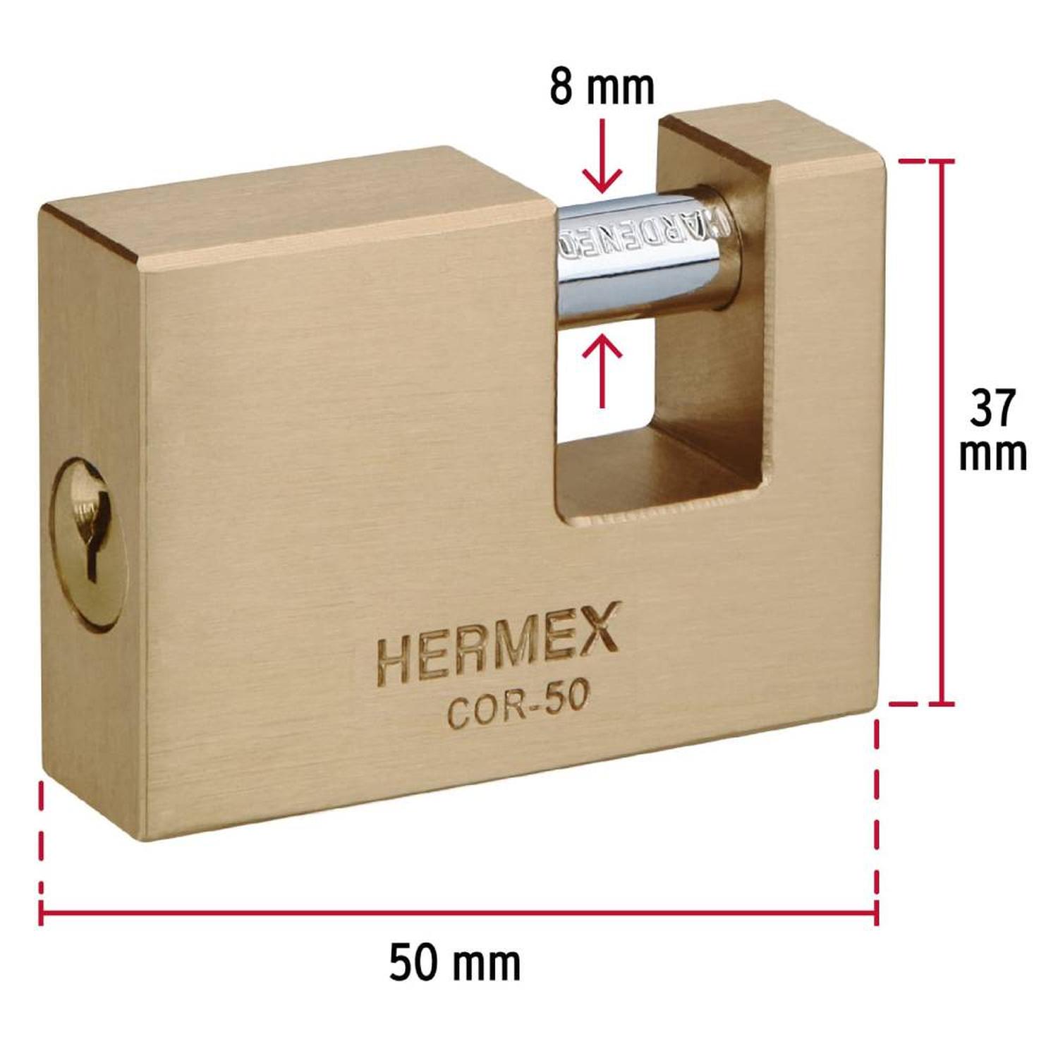 CANDADO DE HIERRO 50MM ANTIPALANCA CON LLAVE TRADICIONAL NIVEL 7 HERMEX 43355 - 3