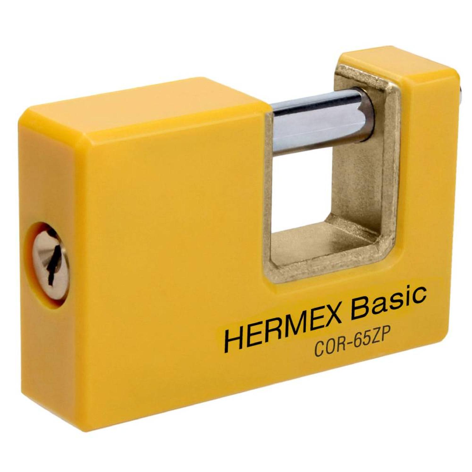 CANDADO METALICO RECUBRIMIENTO ABS 65 MM ANTIPALANCA CON LLAVE TRADICIONAL NIVEL 4 HERMEX 22514 - 1