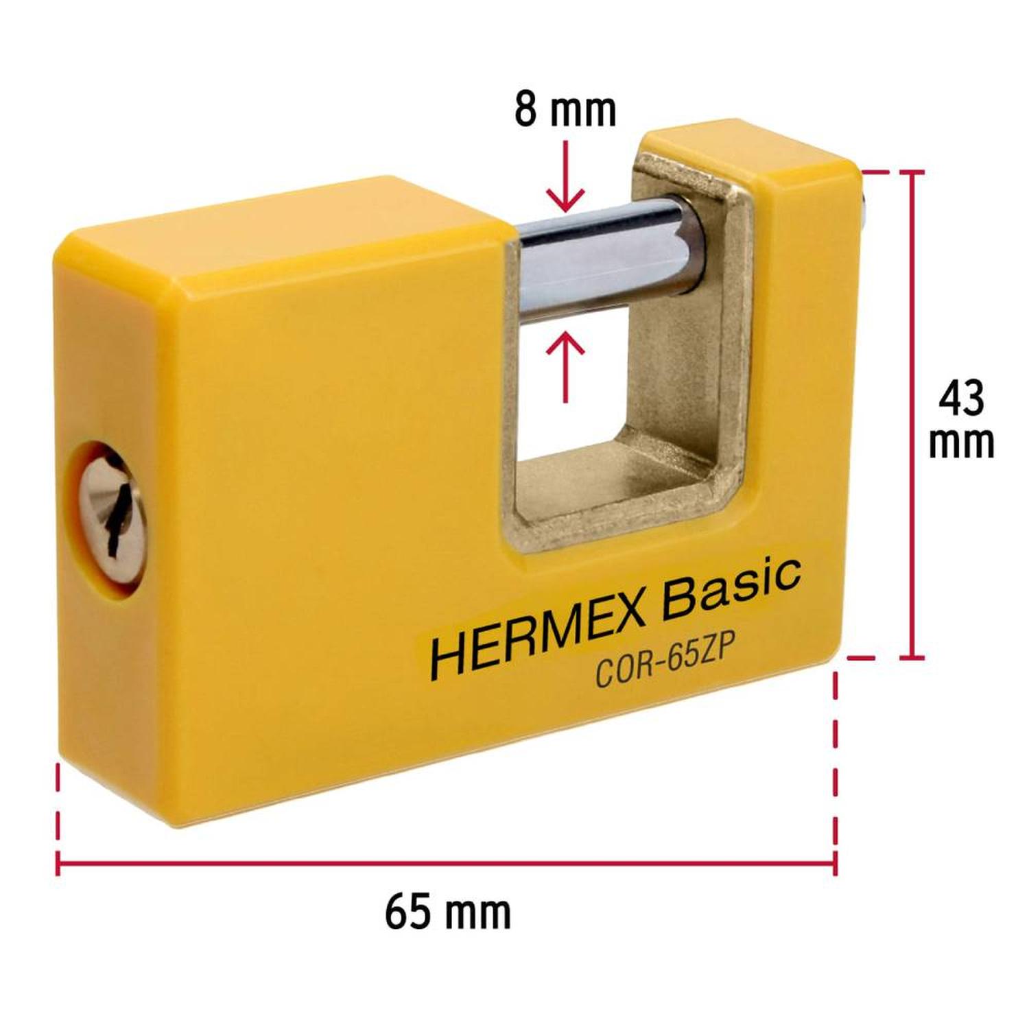 CANDADO METALICO RECUBRIMIENTO ABS 65 MM ANTIPALANCA CON LLAVE TRADICIONAL NIVEL 4 HERMEX 22514 - 3