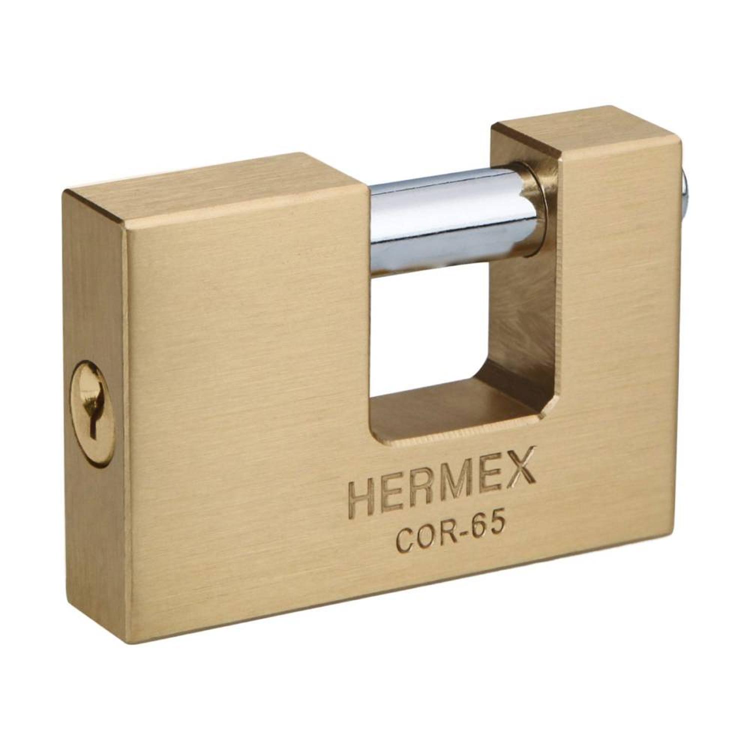 CANDADO DE LATÓN 65 MM ANTIPALANCA CON LLAVE TRADICIONAL HERMEX 43356 - 1