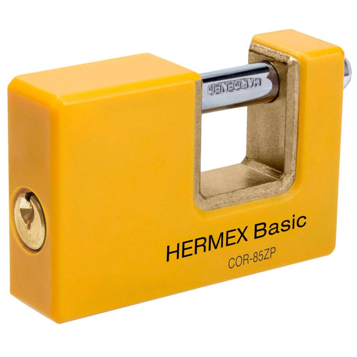 CANDADO METALICO RECUBRIMIENTO ABS 85 MM ANTIPALANCA CON LLAVE TRADICIONAL NIVEL 6 HERMEX 27088 - 1