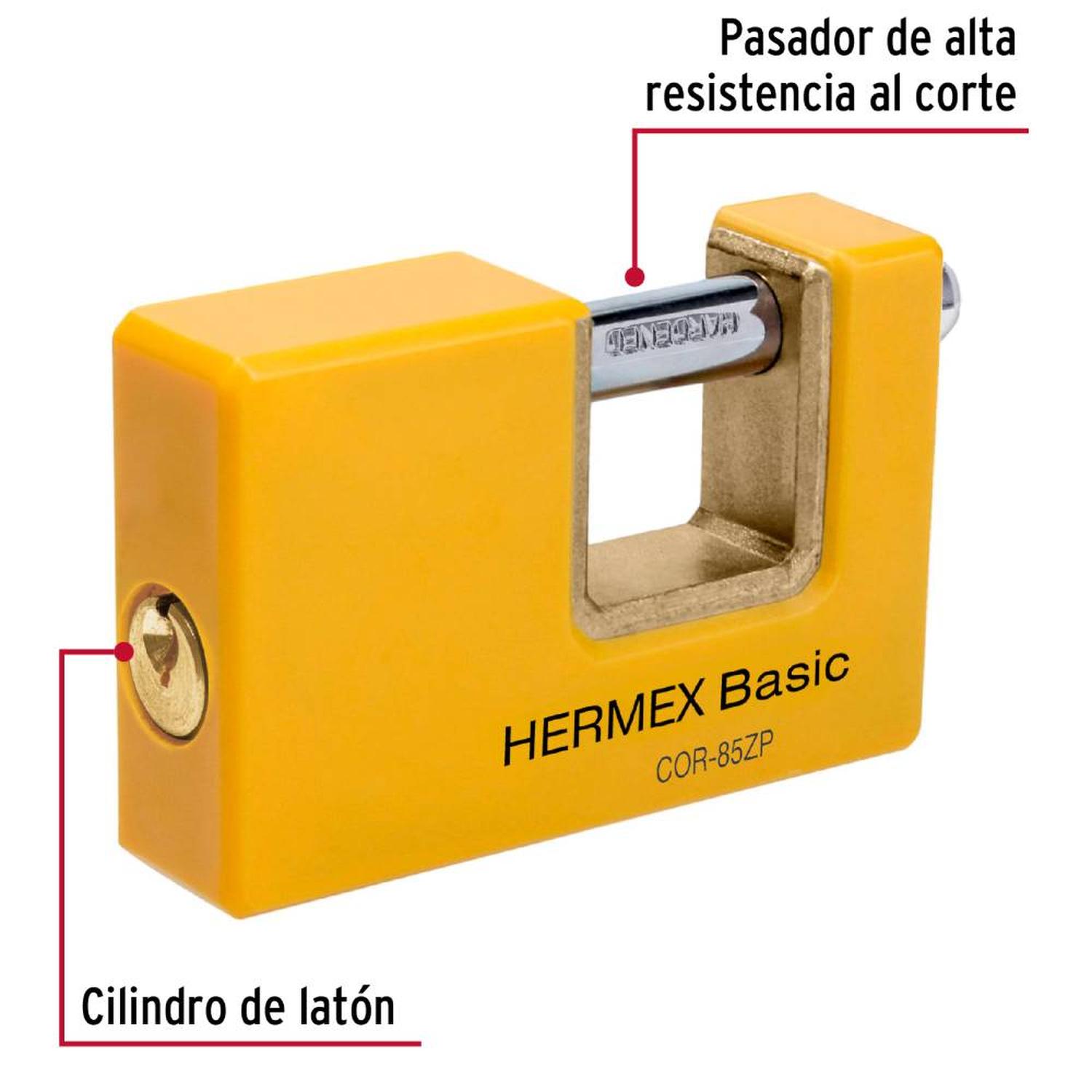CANDADO METALICO RECUBRIMIENTO ABS 85 MM ANTIPALANCA CON LLAVE TRADICIONAL NIVEL 6 HERMEX 27088 - 3