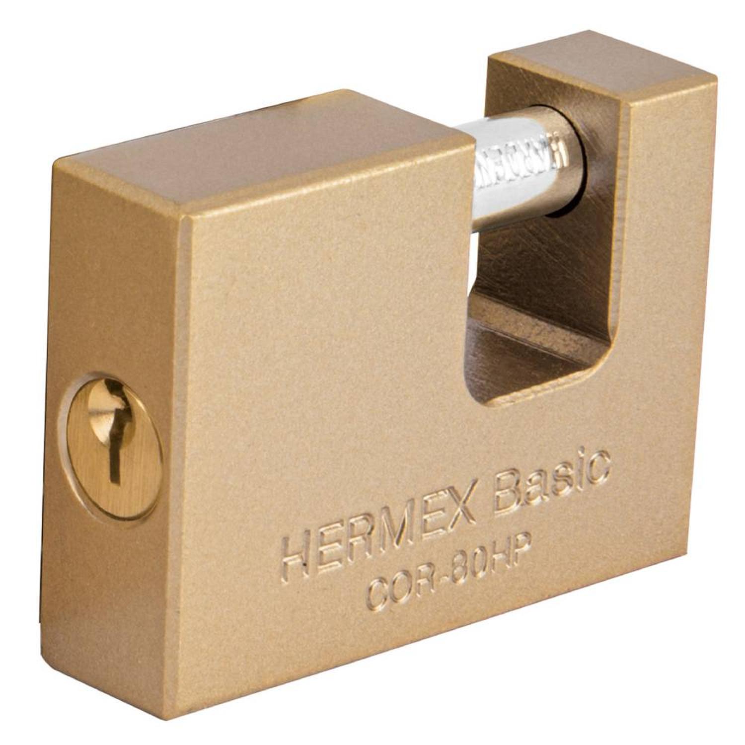 CANDADO DE HIERRO 80MM ANTIPALANCA CON LLAVE TRADICIONAL NIVEL 4 HERMEX 22517 - 1