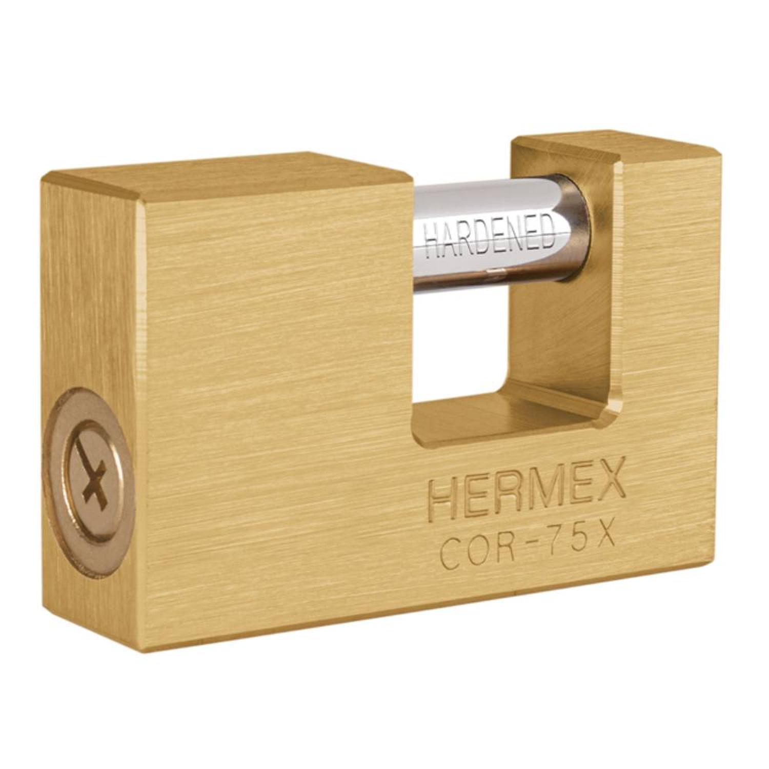 CANDADO DE LATÓN 75 MM ANTIPALANCA CON LLAVE TETRA NIVEL 9 HERMEX 43353 - 1