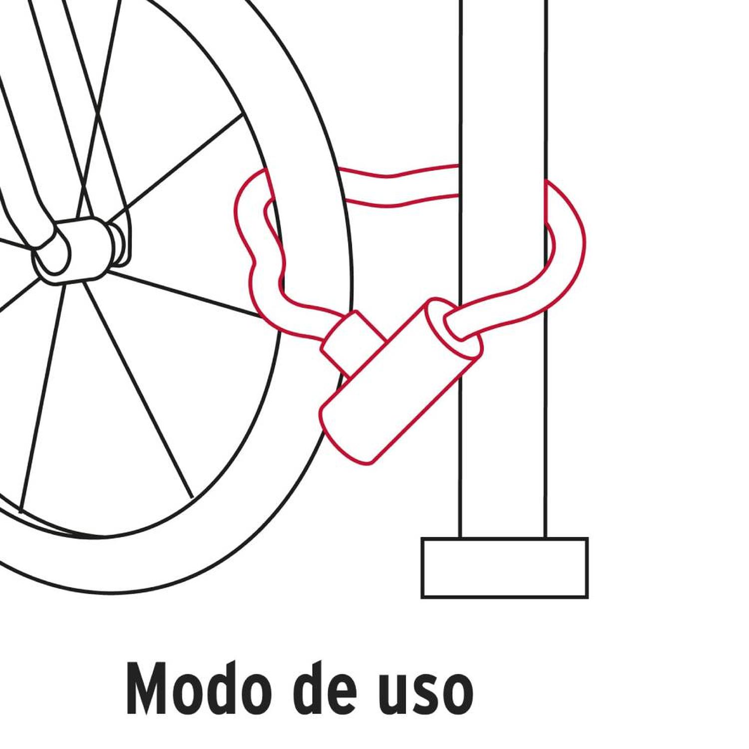CANDADO CON CADENA FORRADA 10MM X 1M + LLAVE TIPO AUTOMOTRIZ HERMEX 49621 - 4