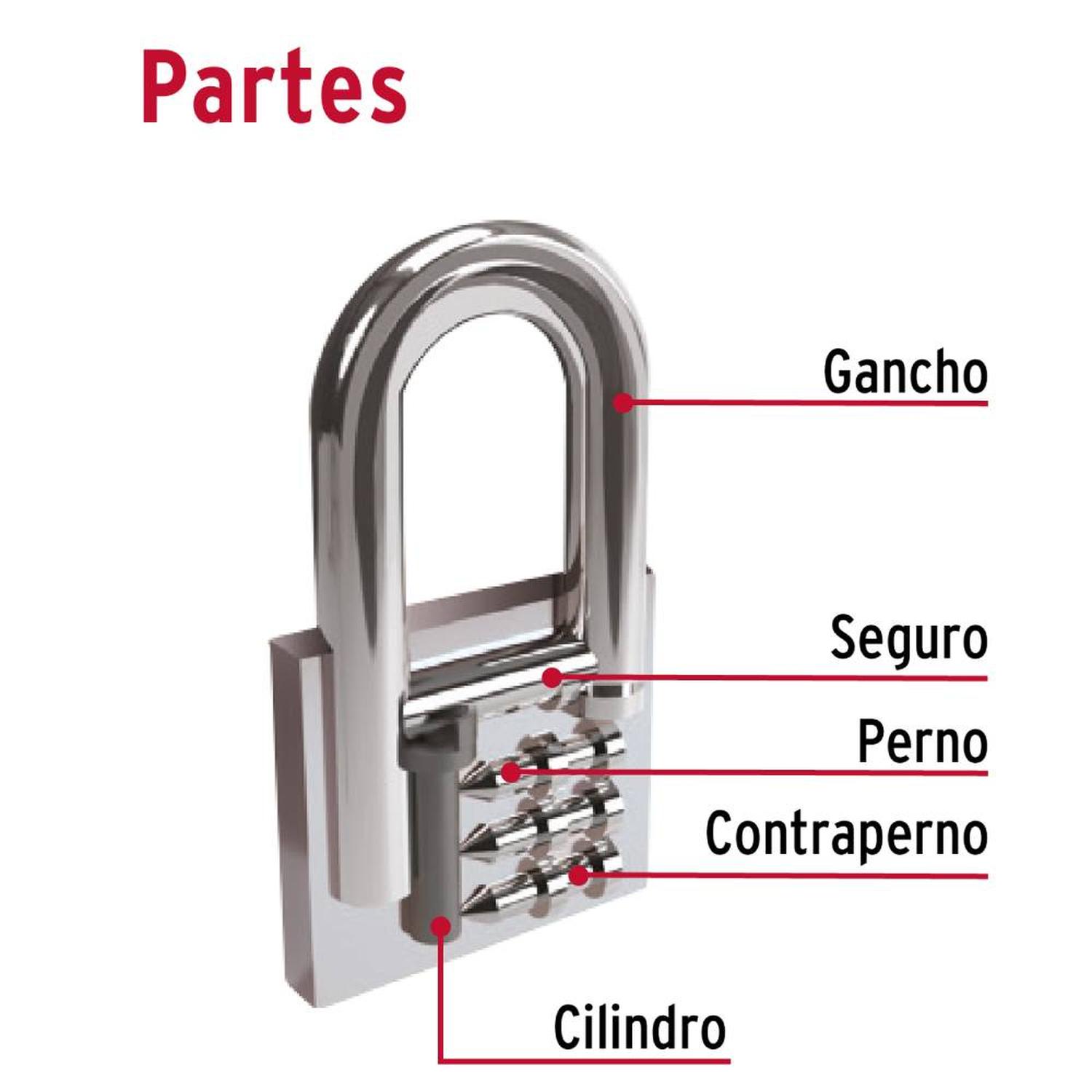 CANDADO DE HIERRO ARCO LARGO 32 MM CON LLAVE TRADICIONAL NIVEL 3 HERMEX 43793 - 4