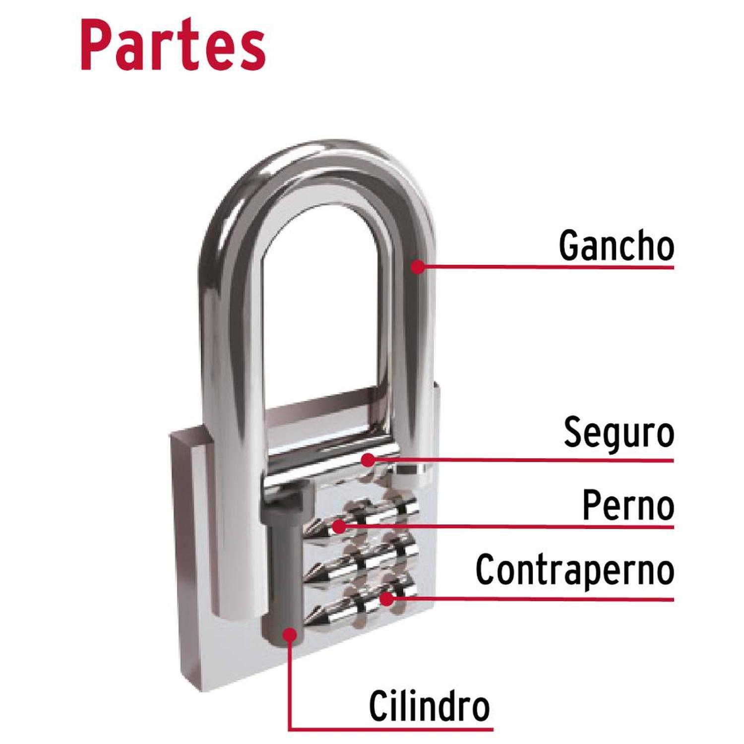CANDADO DE HIERRO ARCO CORTO 25 MM CON LLAVE TRADICIONAL NIVEL 2 HERMEX 43795 - 4