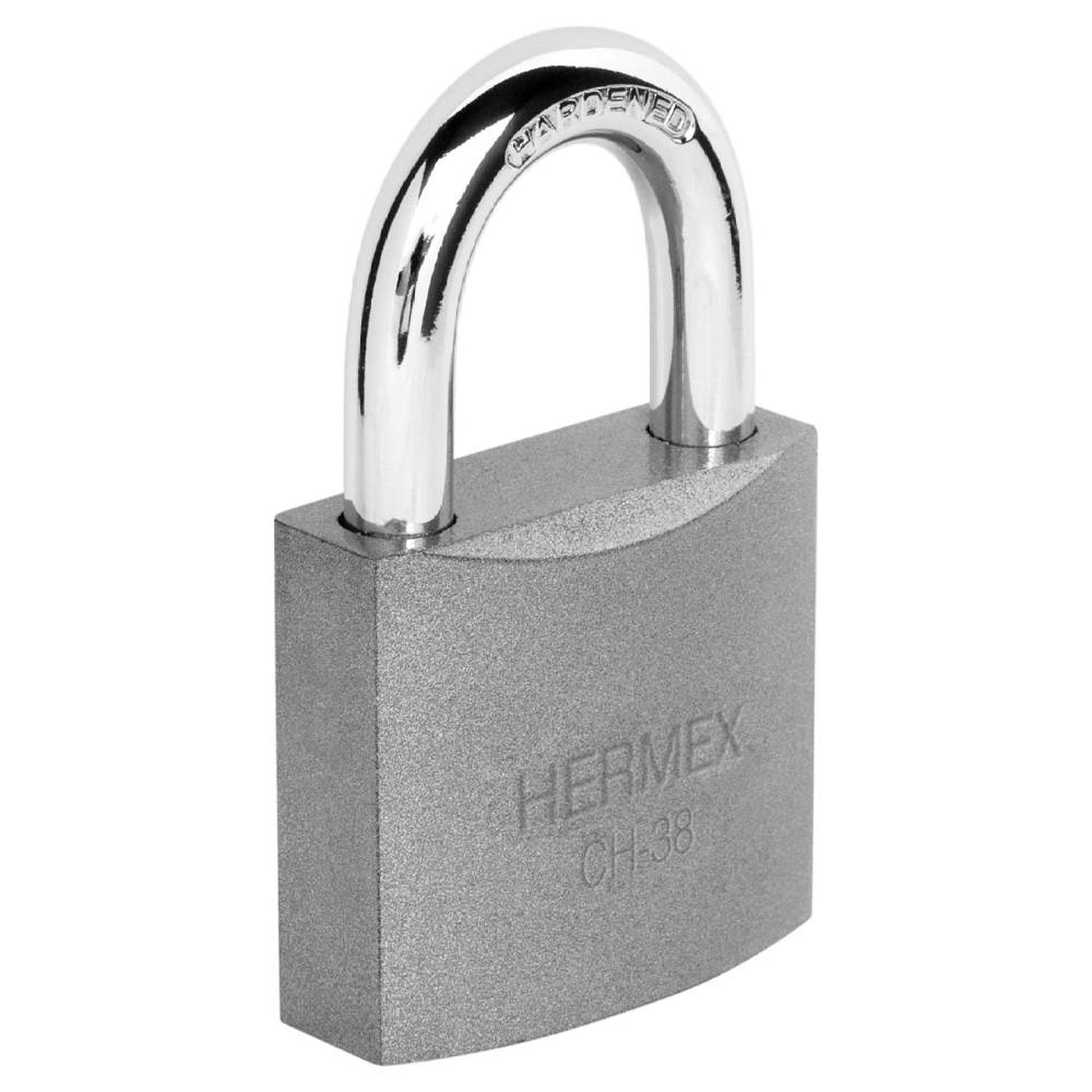 CANDADO DE HIERRO ARCO CORTO 38 MM CON LLAVE TRADICIONAL NIVEL 3 HERMEX 43315 - 1