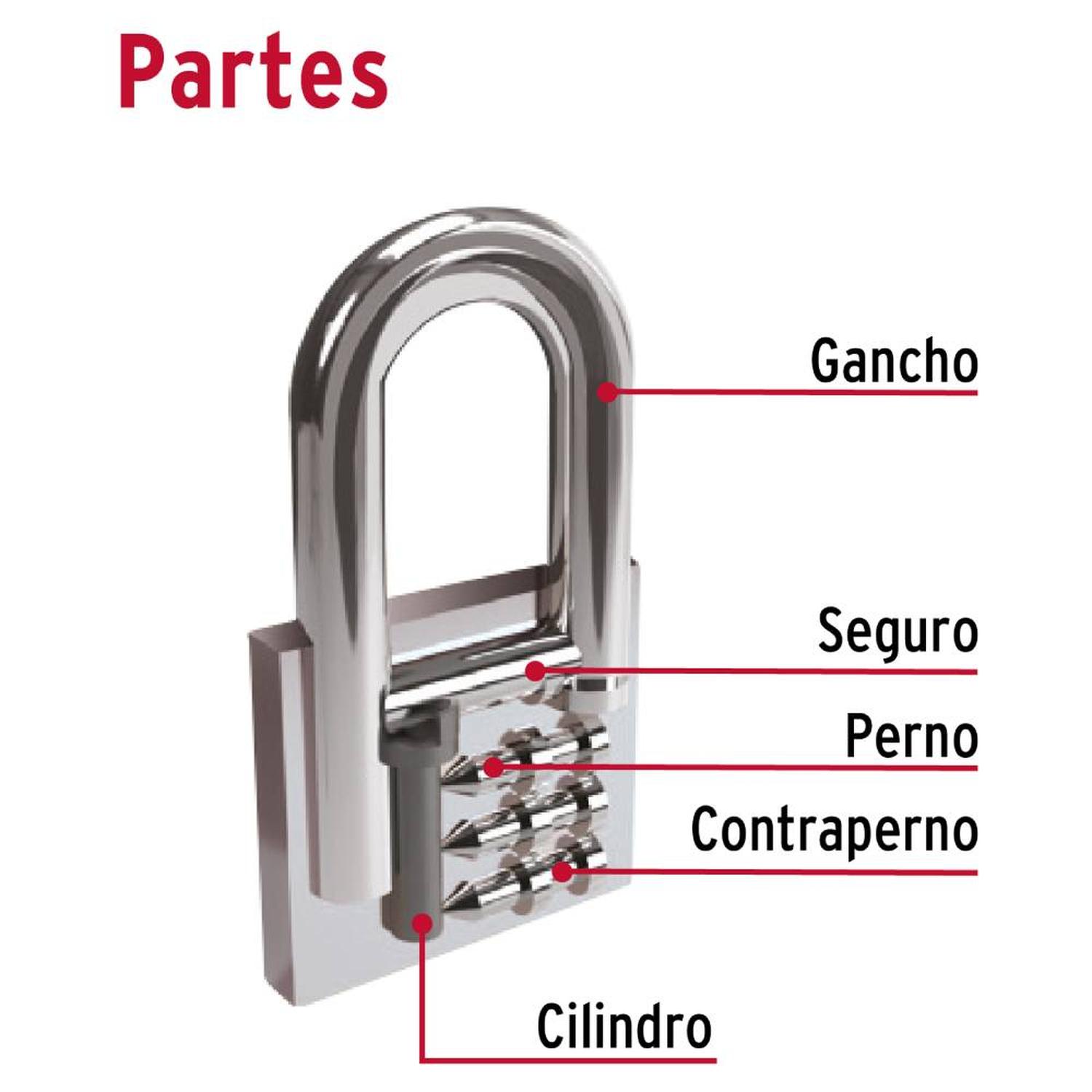 CANDADO DE HIERRO ARCO CORTO 38 MM CON LLAVE TRADICIONAL NIVEL 3 HERMEX 43315 - 4