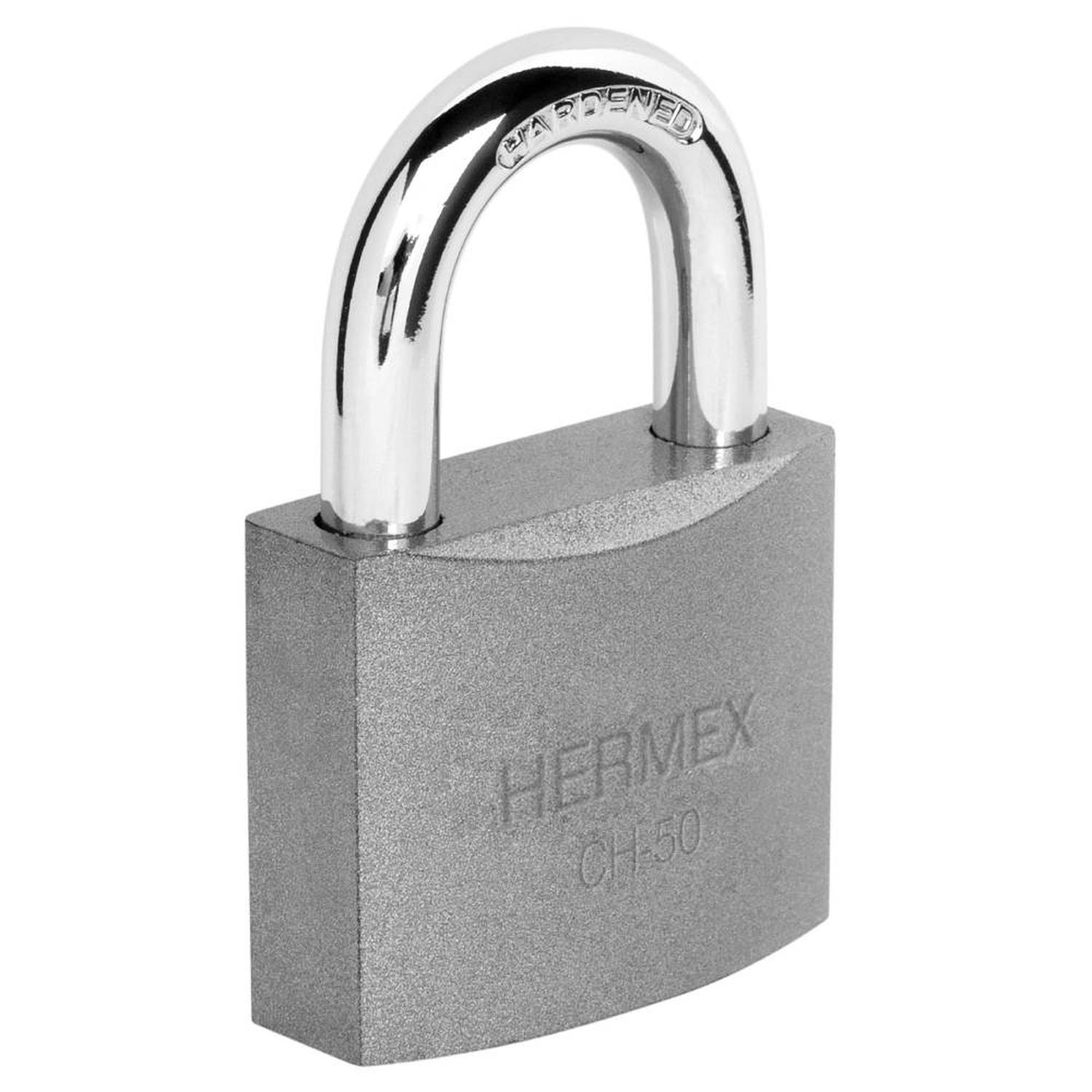 CANDADO DE HIERRO ARCO CORTO 50 MM CON LLAVE TRADICIONAL NIVEL 4 HERMEX 43317 - 1