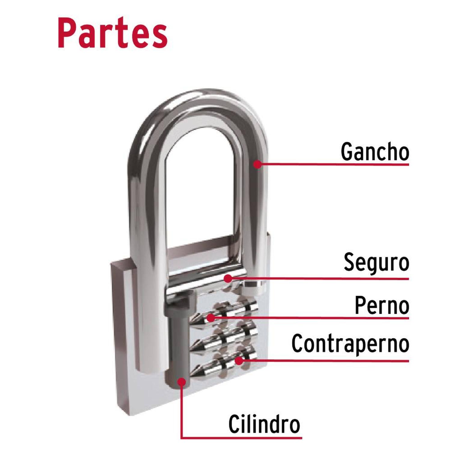 CANDADO DE HIERRO ARCO LARGO 63 MM CON LLAVE TRADICIONAL NIVEL 5 HERMEX 43802 - 4