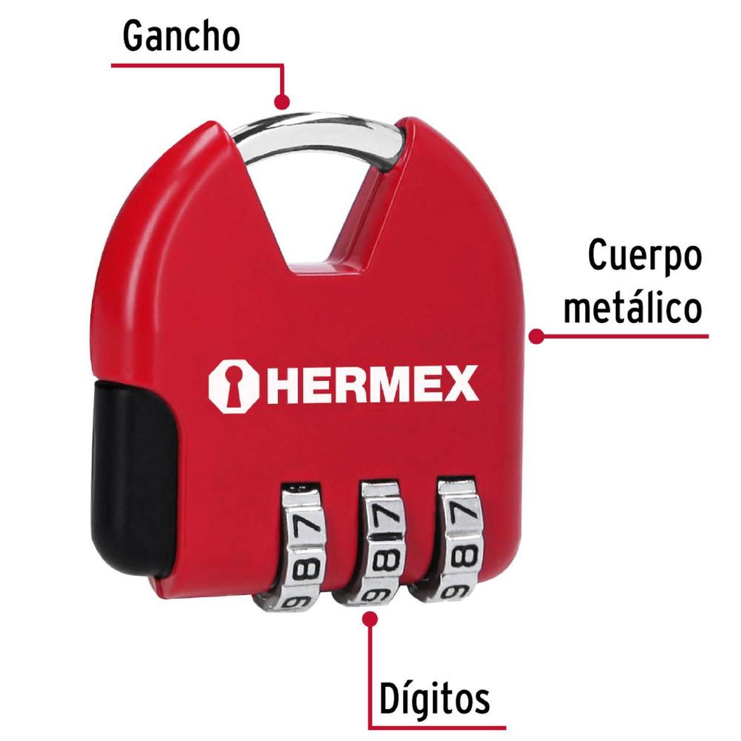 CANDADO DE COMBINACION PARA MALETERO 36 MM NIVEL 1 HERMEX 43351 - 3