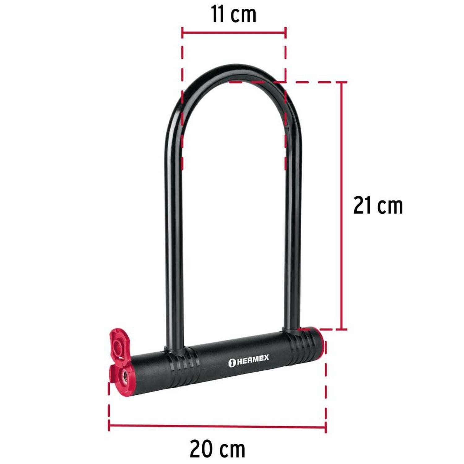 CANDADO RIGIDO TIPO U 12 MM NIVEL 7 CON LLAVE TIPO DISCO HERMEX 49620 - 2