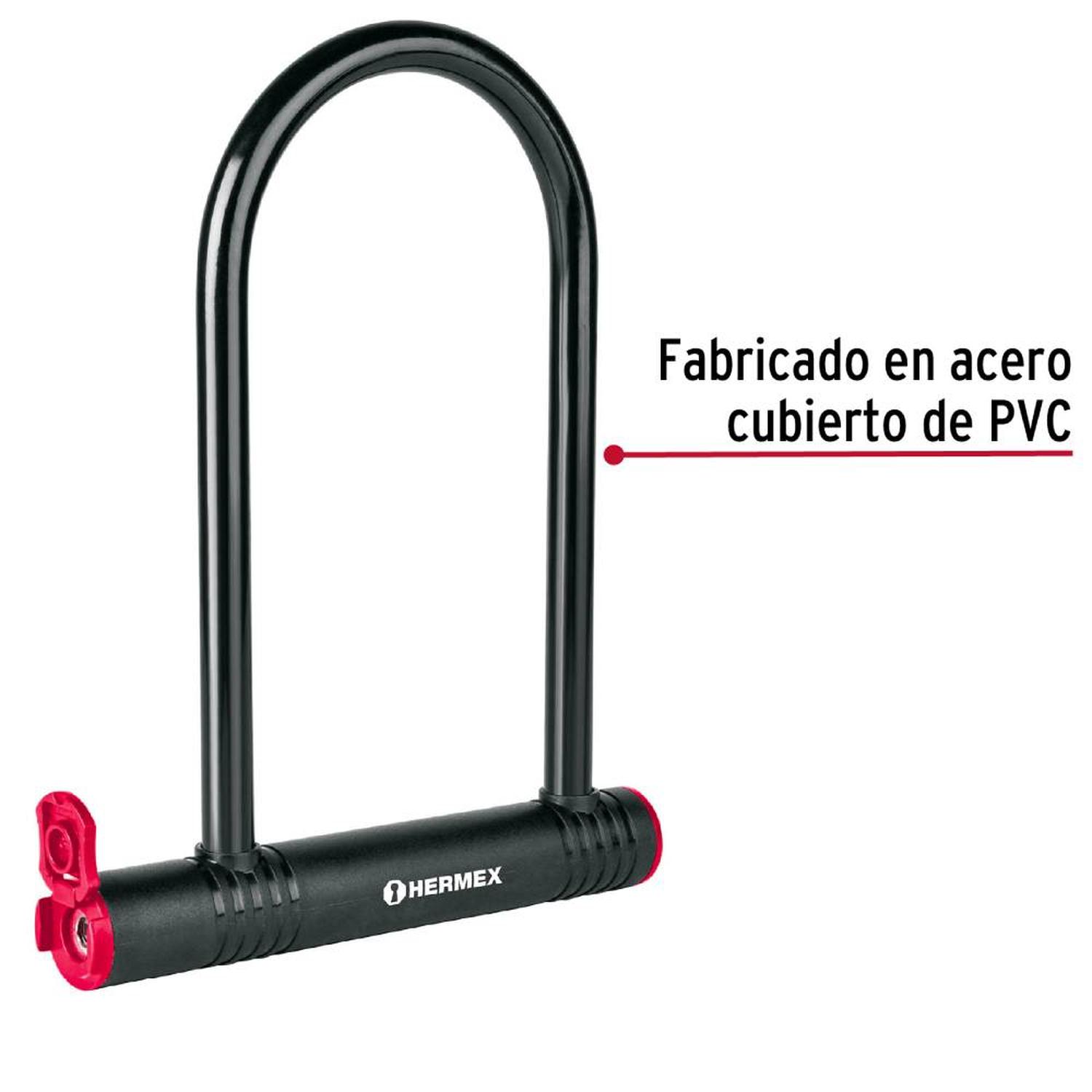 CANDADO RIGIDO TIPO U 12 MM NIVEL 7 CON LLAVE TIPO DISCO HERMEX 49620 - 4