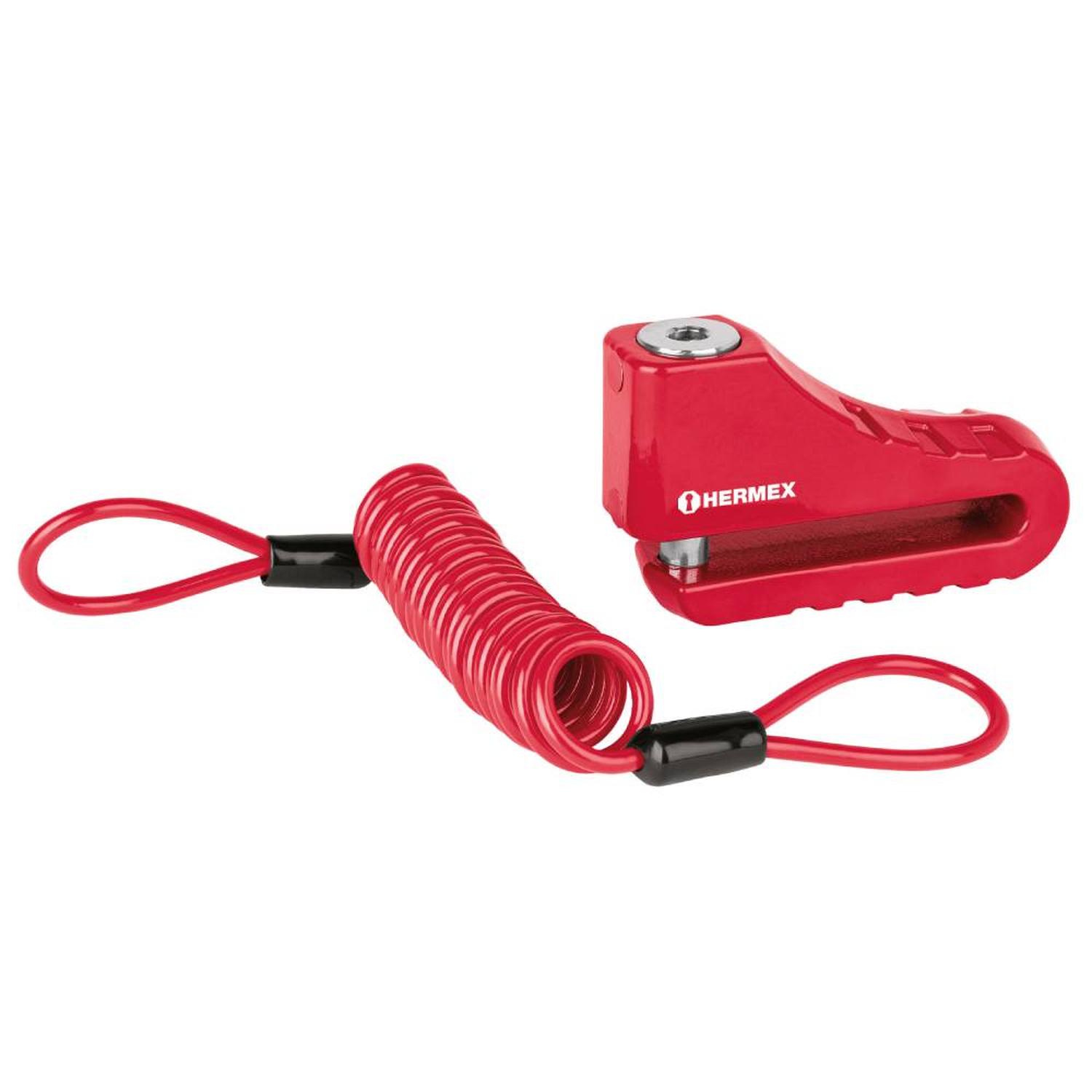 CANDADO PARA DISCO DE MOTOCICLETA 5,5 MM CON LLAVE ANTI-GANZUA HERMEX 49622 - 1