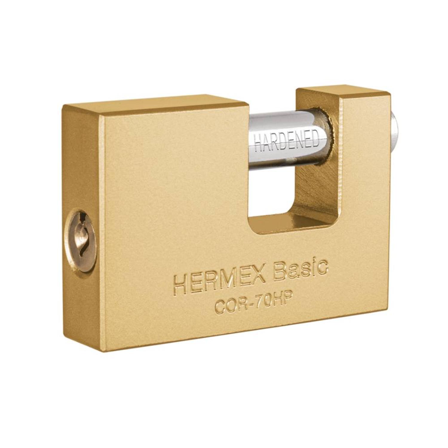 CANDADO DE HIERRO 70MM ANTIPALANCA CON LLAVE TRADICIONAL NIVEL 4 HERMEX 23540 - 1