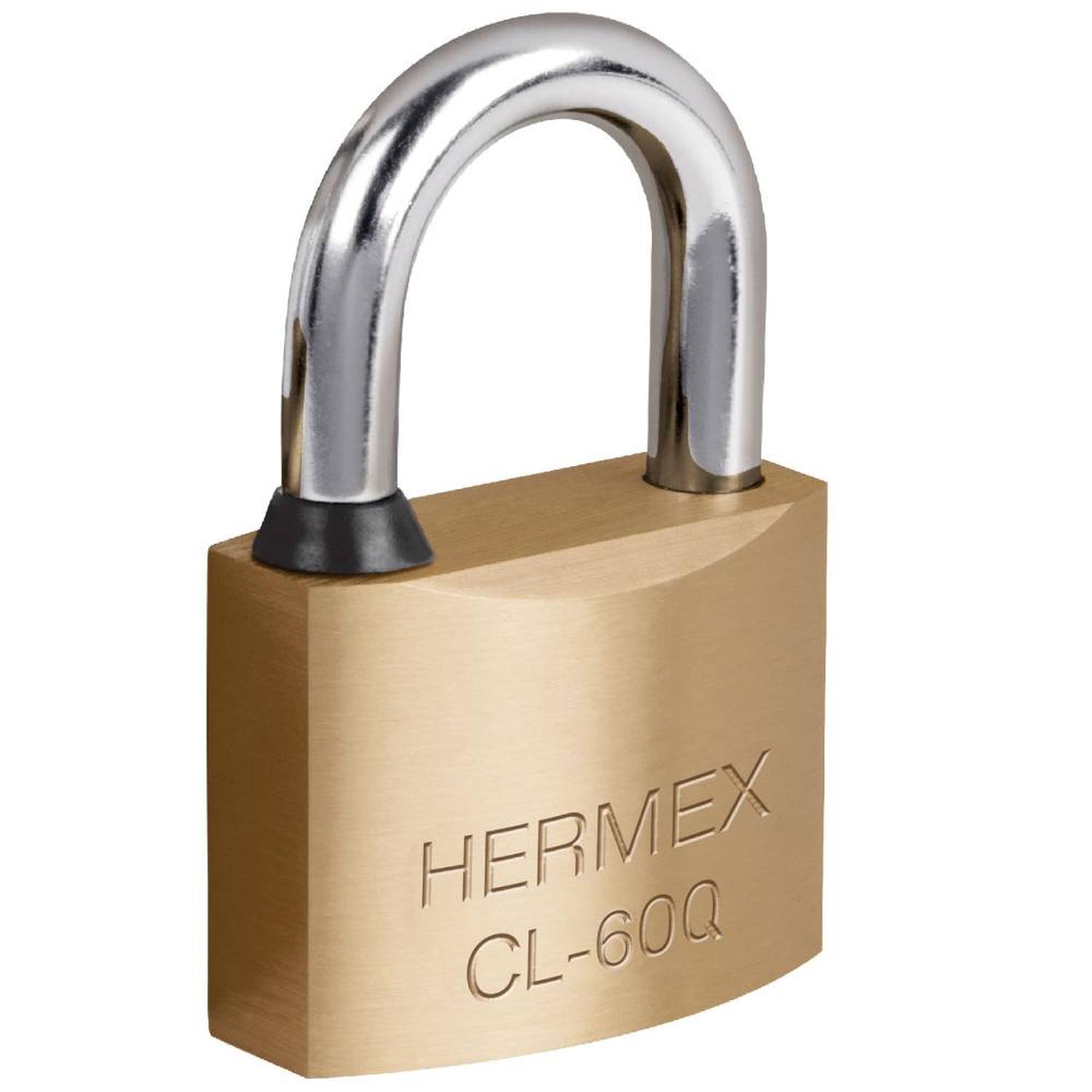 CANDADO DE LATON 60 MM ARCO CORTO CON LLAVE DE PUNTOS NIVEL 7 HERMEX 43302 - 1