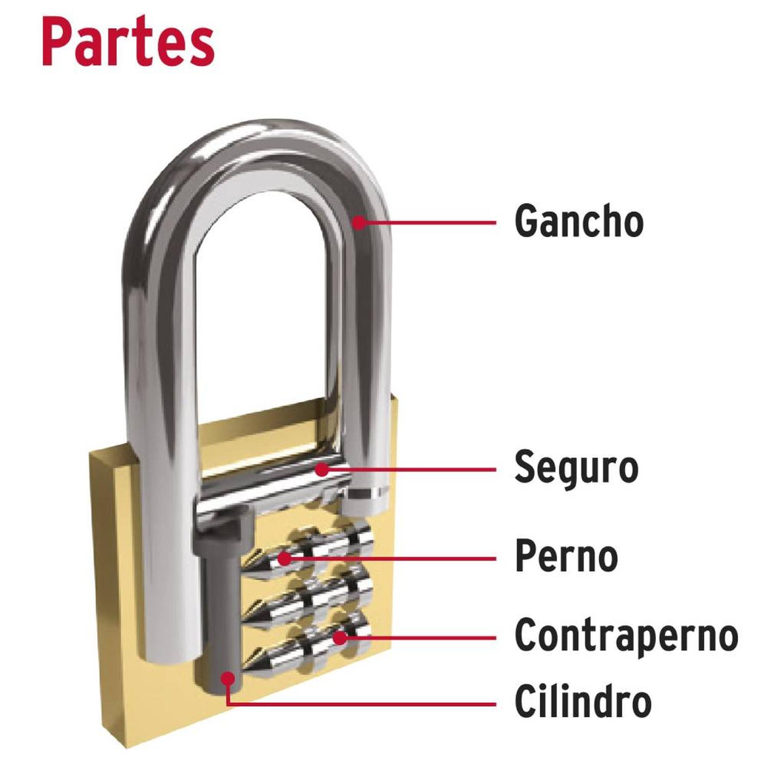 CANDADO DE LATON 40 MM ARCO CORTO CON LLAVE TRADICIONAL NIVEL 4 HERMEX 23515 - 3