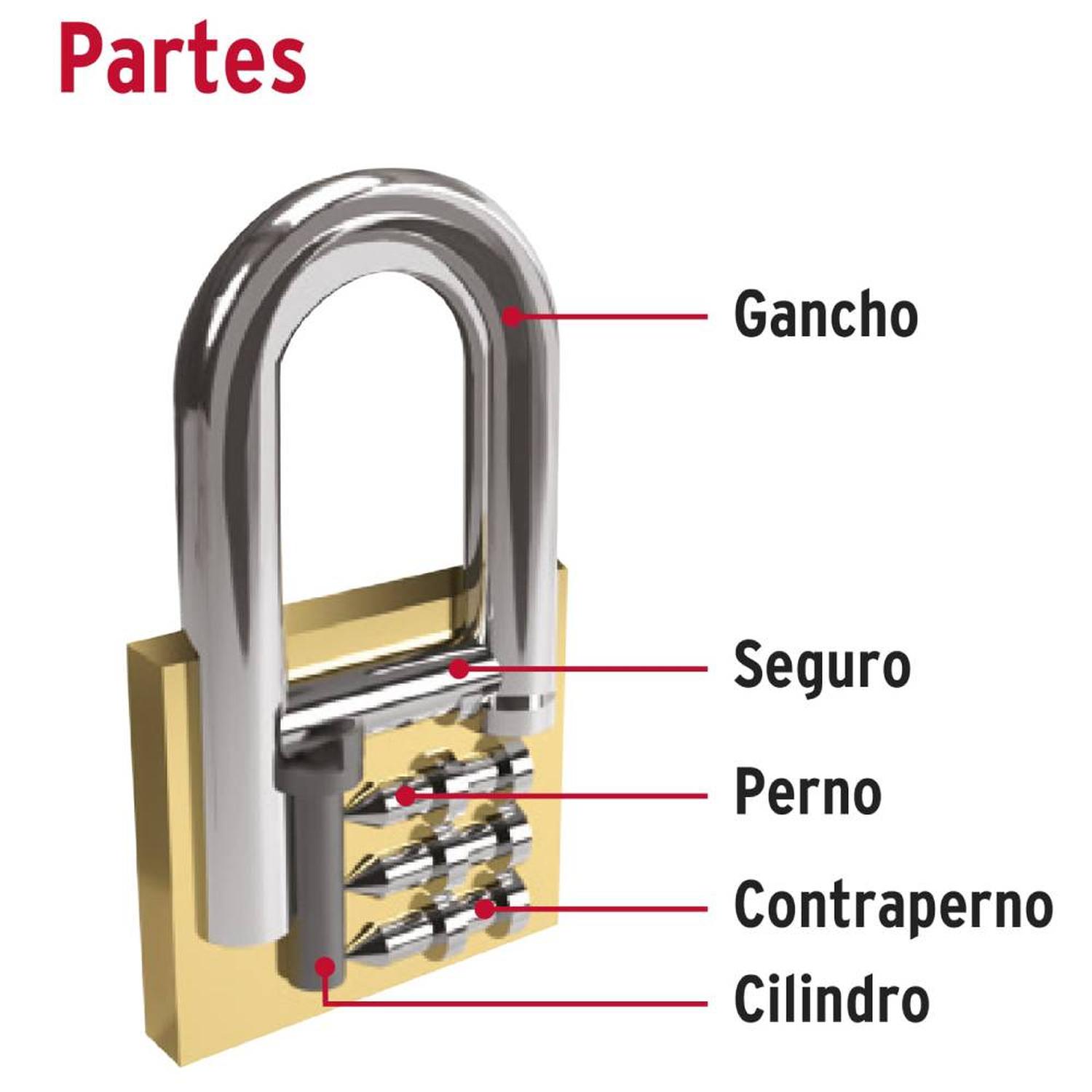 CANDADO DE LATON 30 MM ARCO CORTO CON LLAVE TRADICIONAL NIVEL 3 HERMEX 23514 - 3