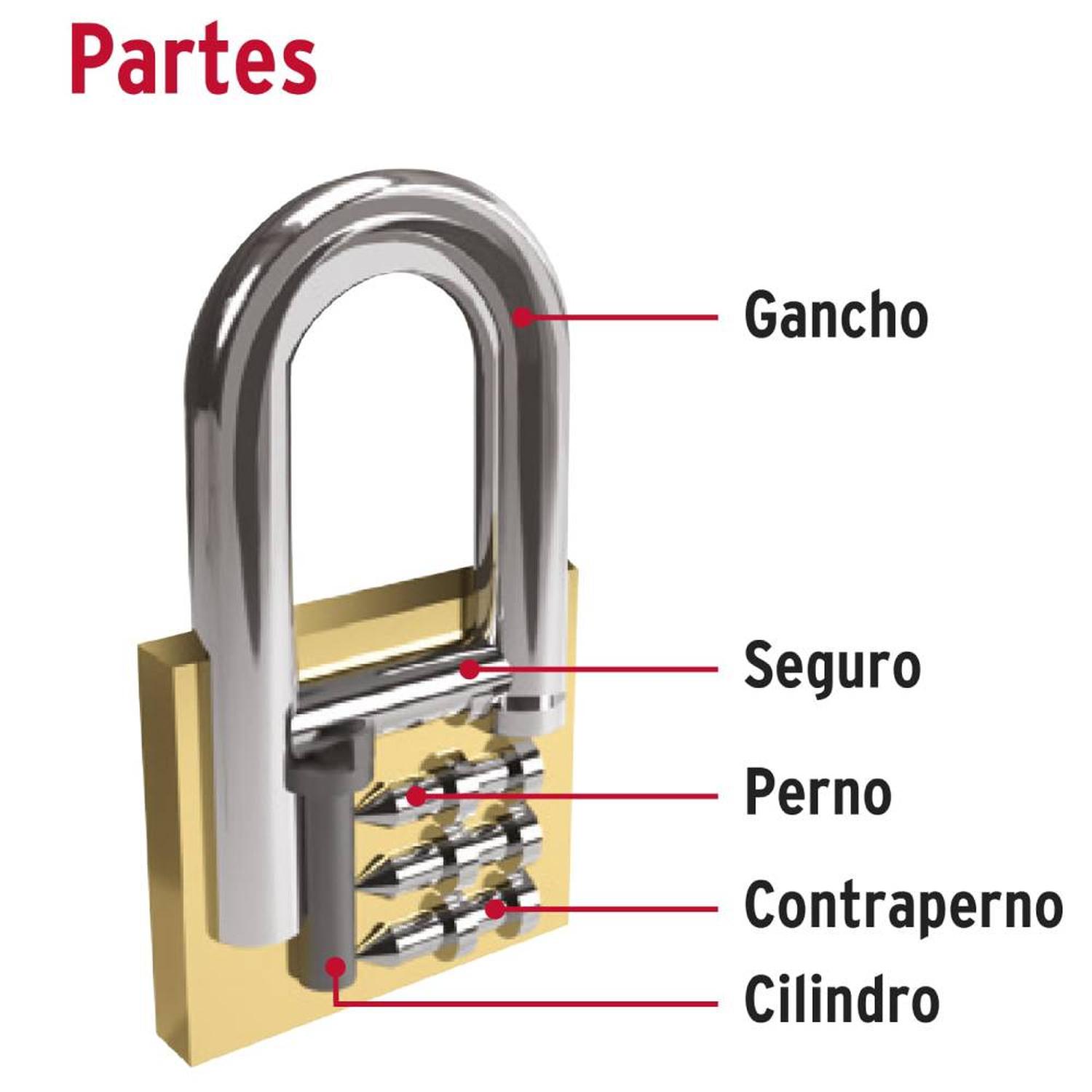 CANDADO DE LATON 30 MM ARCO CORTO CON LLAVE TRADICIONAL NIVEL 4 HERMEX 43427 - 3