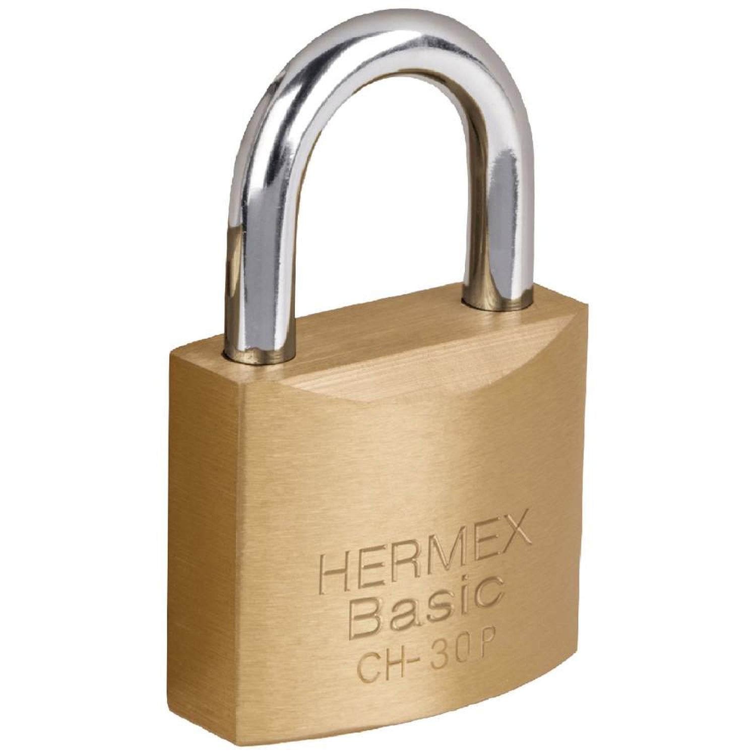 CANDADO DE HIERRO 30 MM ARCO CORTO CON LLAVE TRADICIONAL NIVEL 2 HERMEX 23522 - 1