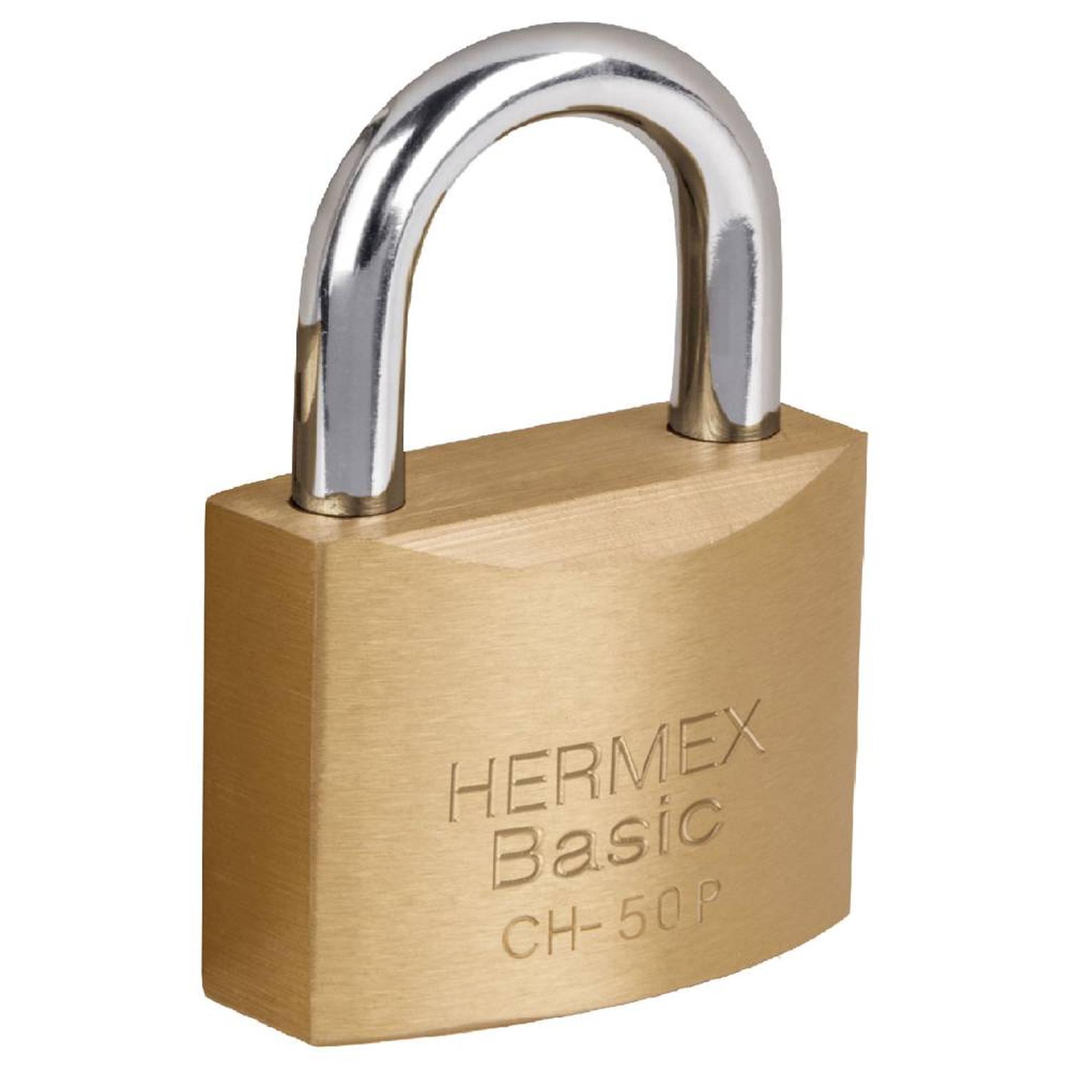 CANDADO DE HIERRO 50 MM ARCO CORTO CON LLAVE TRADICIONAL NIVEL 3 HERMEX 23519 - 1