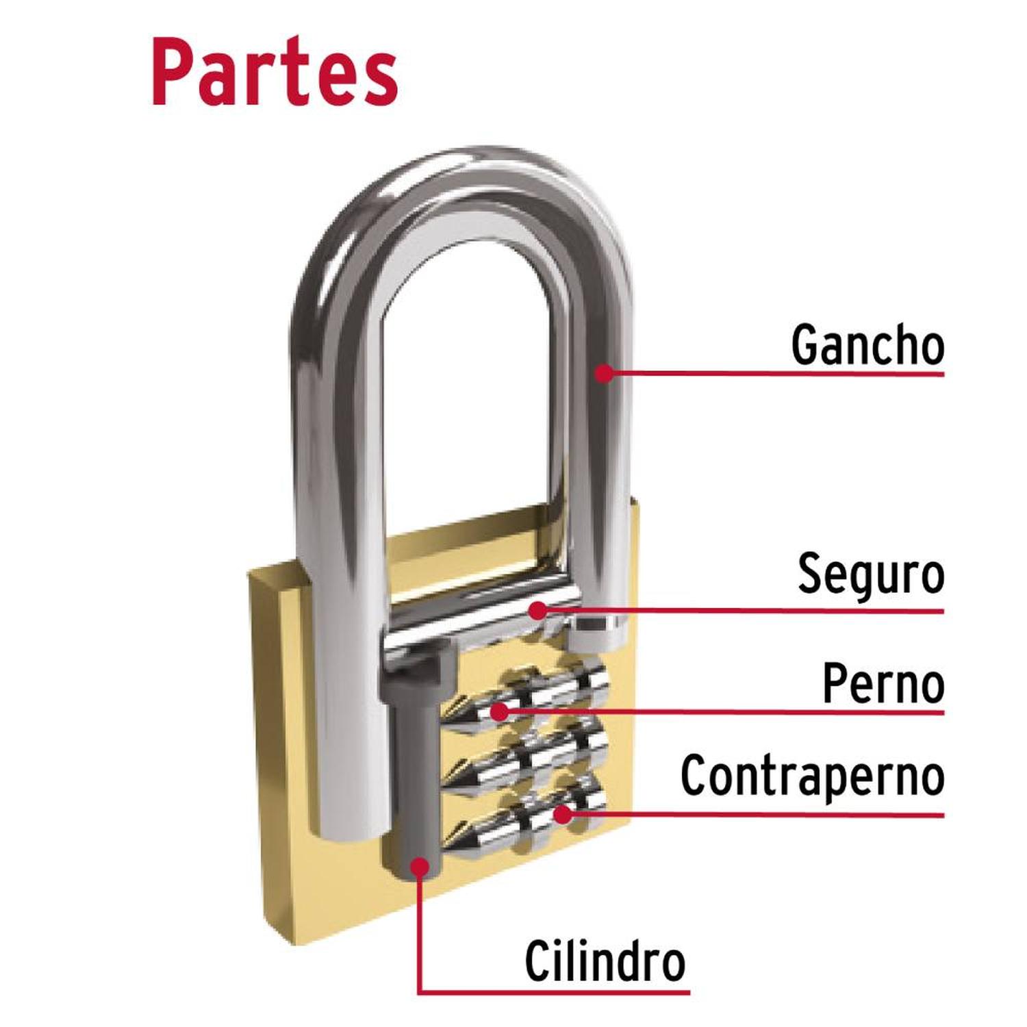 CANDADO DE HIERRO 50 MM ARCO CORTO CON LLAVE TRADICIONAL NIVEL 3 HERMEX 23519 - 4