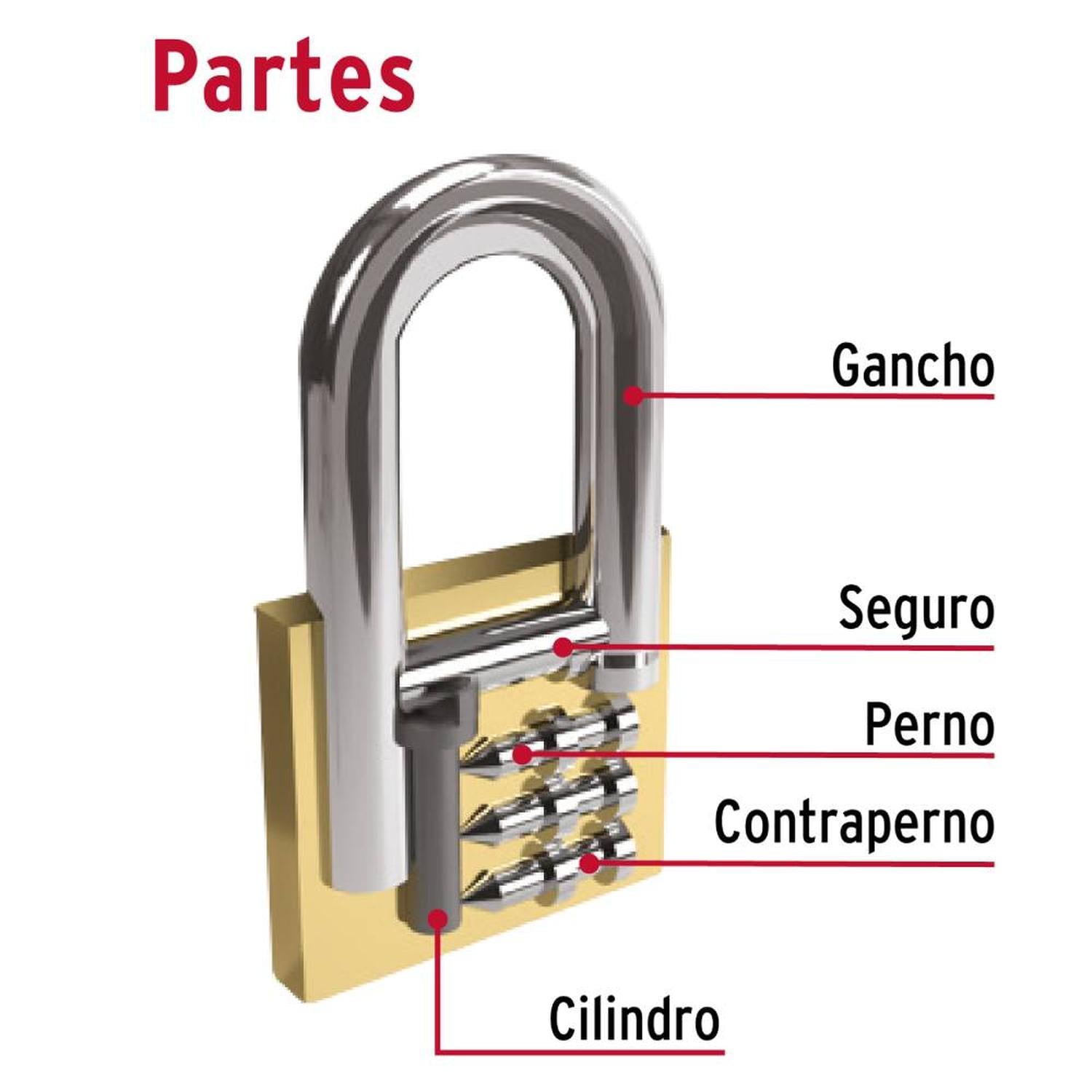 CANDADO DE HIERRO 40 MM ARCO CORTO CON LLAVE TRADICIONAL NIVEL 2 HERMEX 23518 - 4