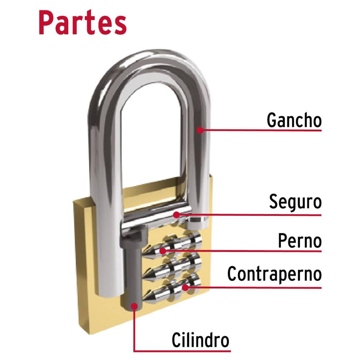 CANDADO DE HIERRO 50 MM ARCO LARGO CON LLAVE TRADICIONAL NIVEL 3 HERMEX 27072 - 4