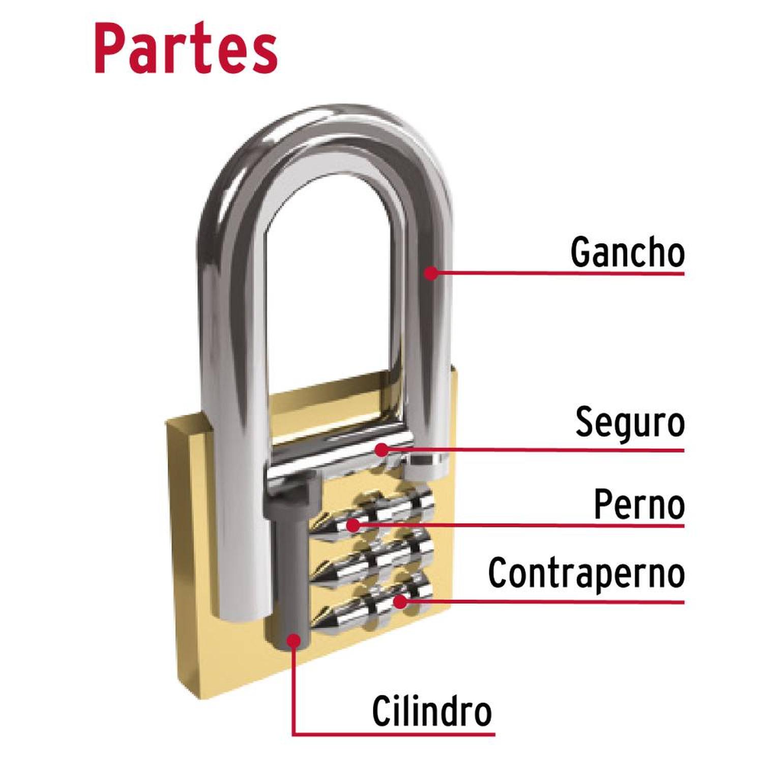 CANDADO DE HIERRO 25 MM ARCO LARGO CON LLAVE TRADICIONAL NIVEL 1 HERMEX 27069 - 4