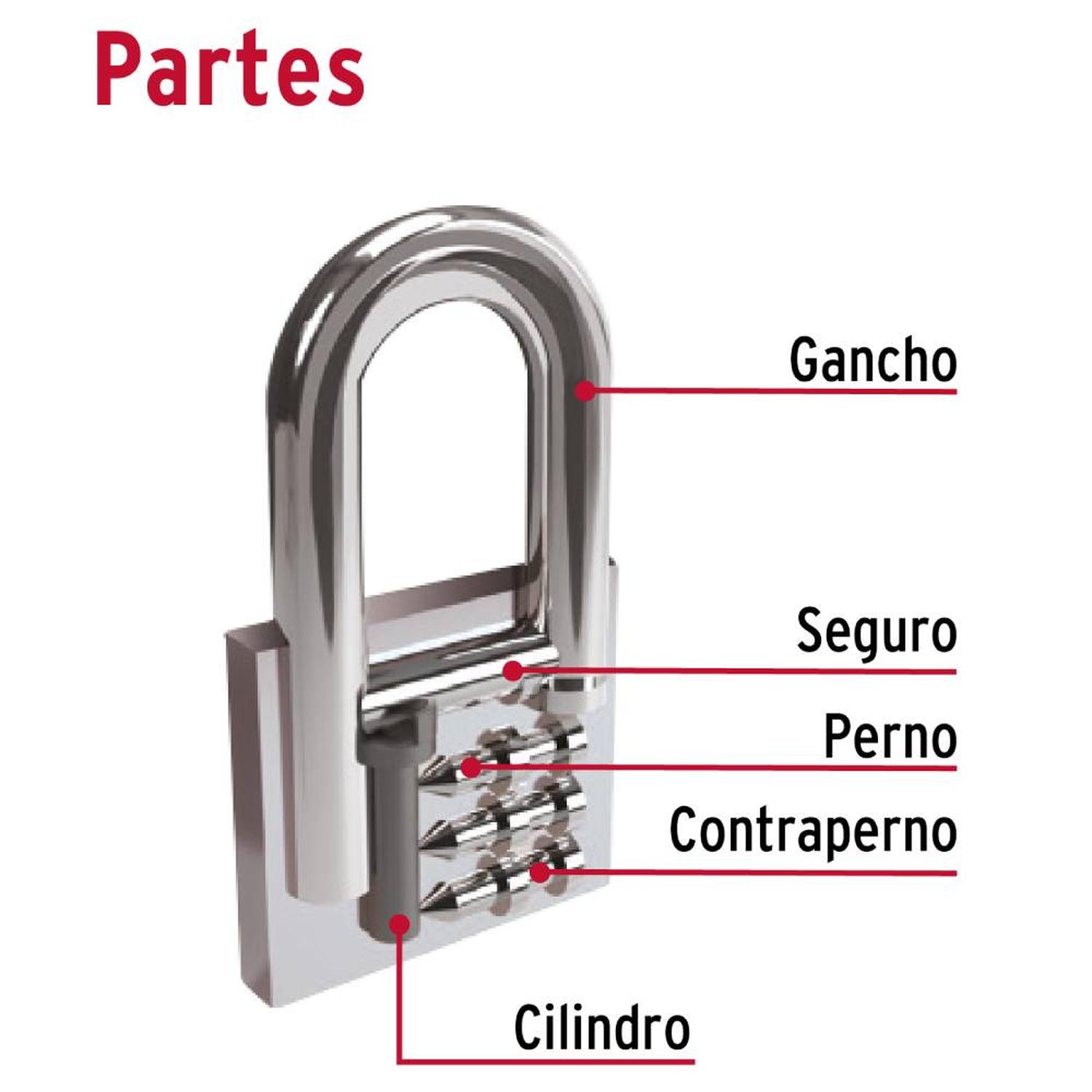 CANDADO DE HIERRO ARCO CORTO 45 MM CON LLAVE TRADICIONAL NIVEL 4 HERMEX 43316 - 4