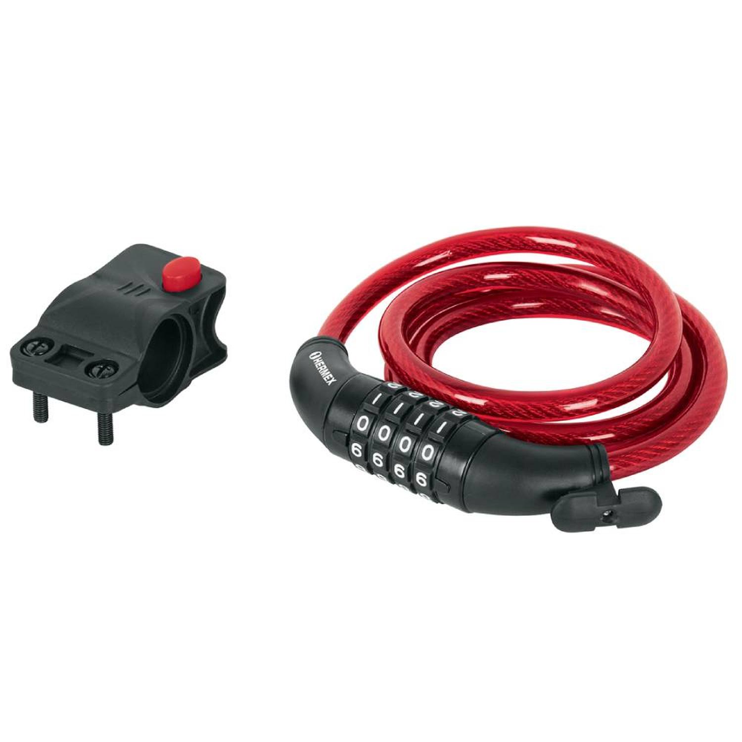 CANDADO DE CABLE DE ACERO 10 MM X 1.20 M CON COMBINACIÓN HERMEX 43925 - 2