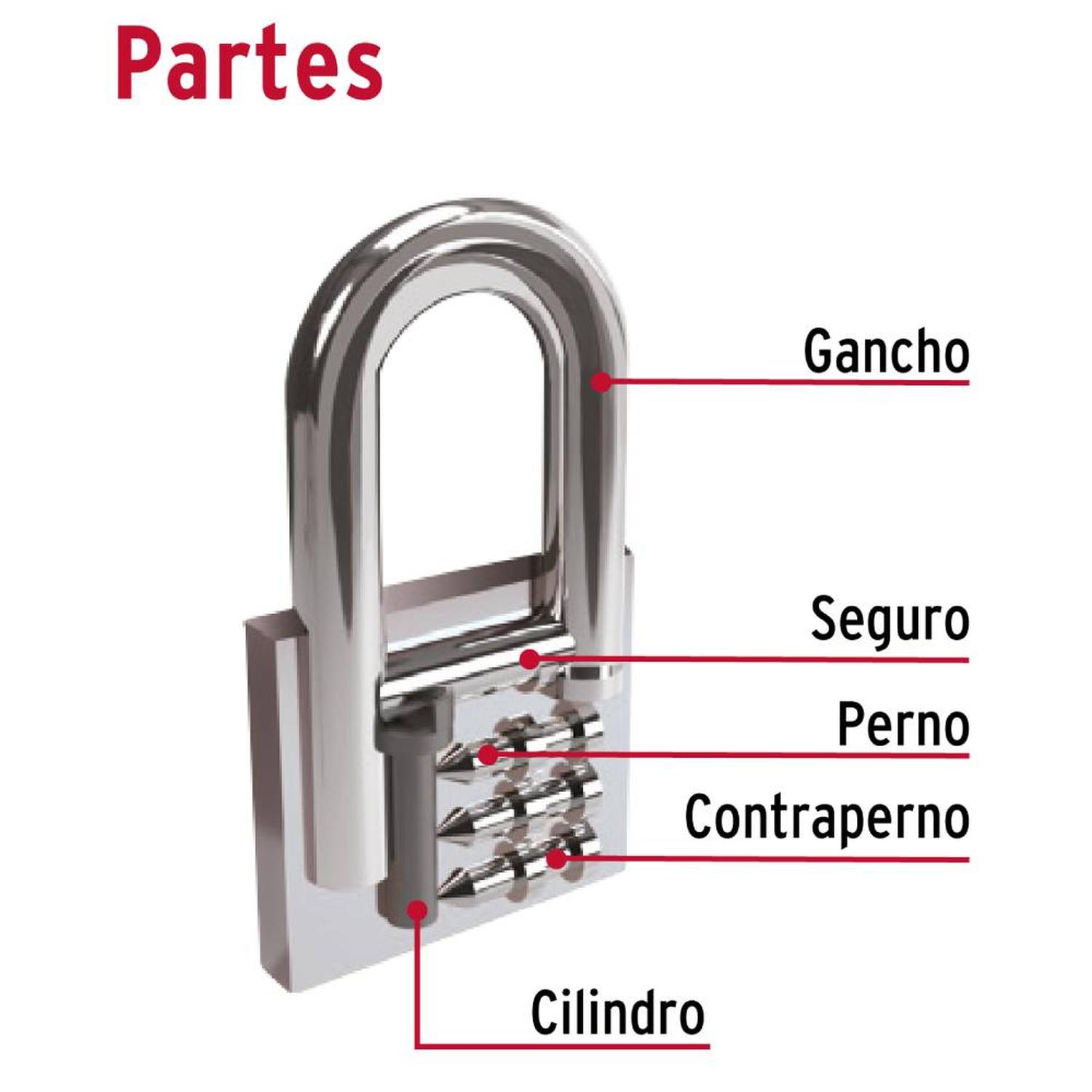 CANDADO DE HIERRO ARCO LARGO 25 MM CON LLAVE TRADICIONAL NIVEL 2 HERMEX 43797 - 4