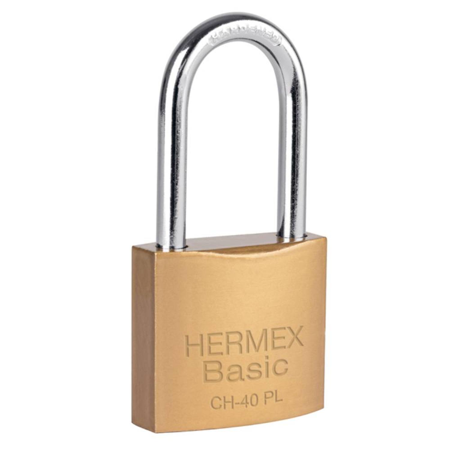 CANDADO DE HIERRO 40 MM ARCO LARGO CON LLAVE TRADICIONAL NIVEL 2 HERMEX 27071 - 1