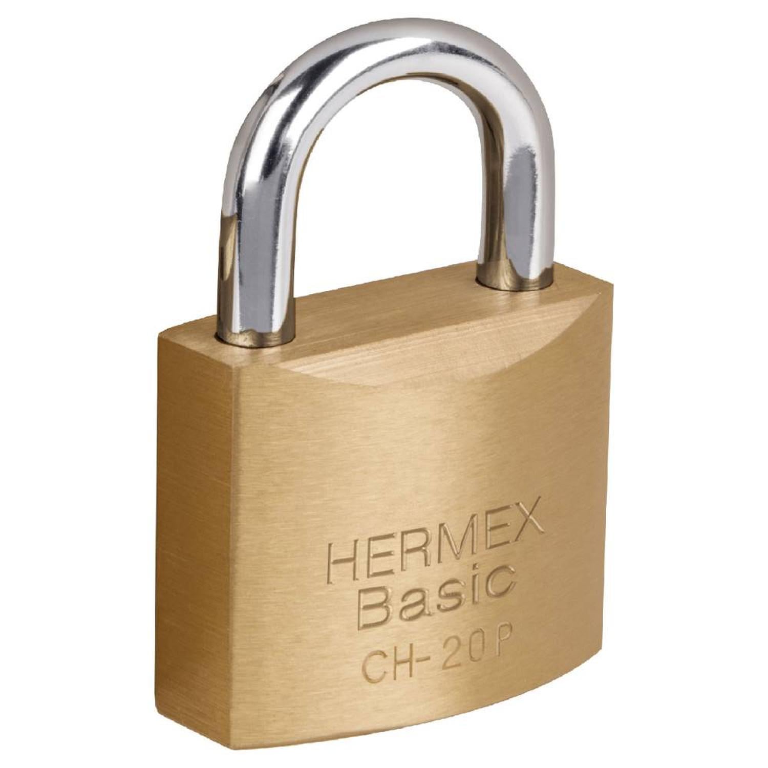 CANDADO DE HIERRO 20 MM ARCO CORTO CON LLAVE TRADICIONAL NIVEL 1 HERMEX 22526 - 1