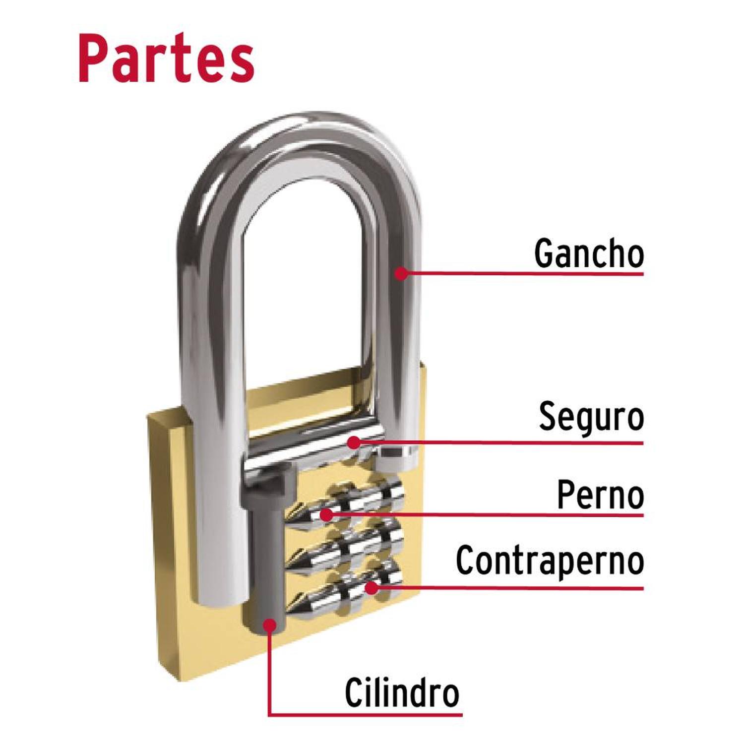 CANDADO DE HIERRO 20 MM ARCO CORTO CON LLAVE TRADICIONAL NIVEL 1 HERMEX 22526 - 4
