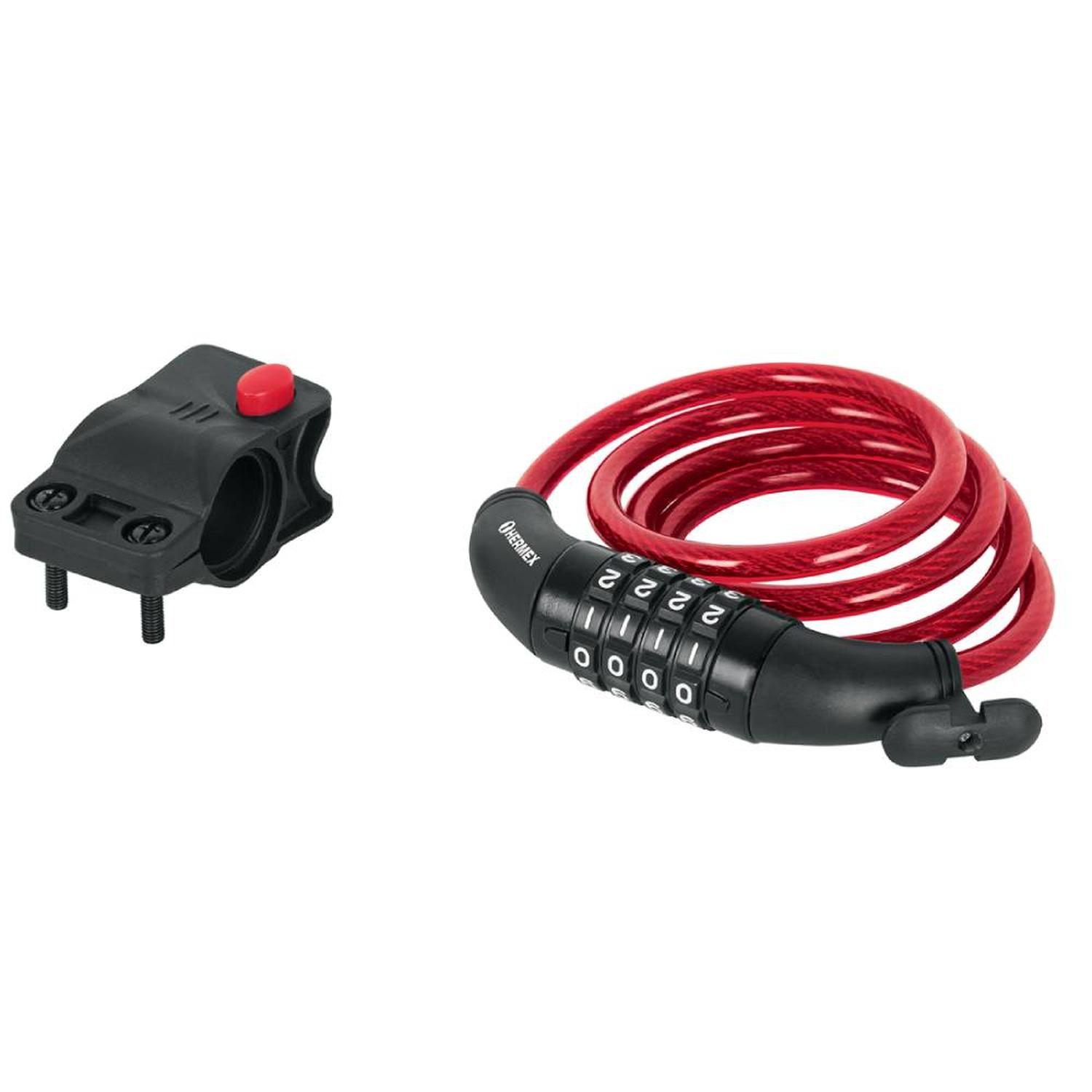 CANDADO DE CABLE DE ACERO 8 MM X 1 M CON COMBINACIÓN HERMEX 43924 - 2