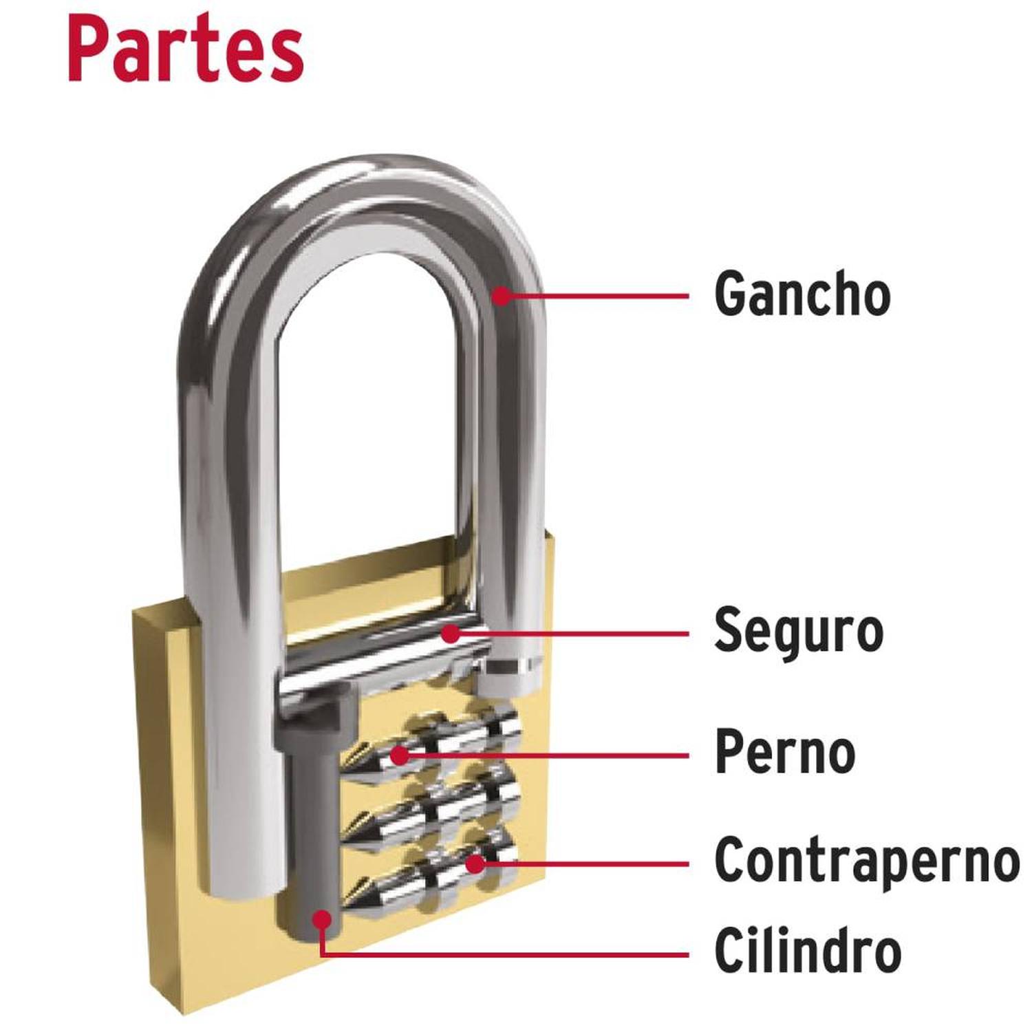 CANDADO DE HIERRO 30 MM ARCO LARGO CON LLAVE TRADICIONAL NIVEL 4 HERMEX 23516 - 3