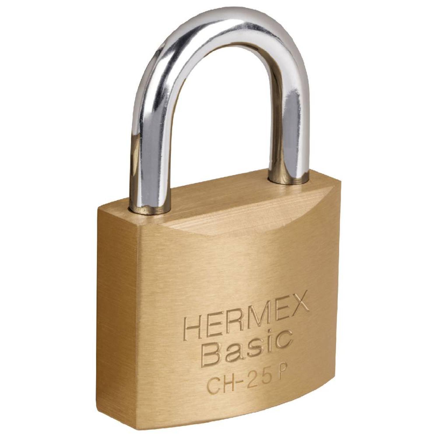 CANDADO DE HIERRO 25 MM ARCO CORTO CON LLAVE TRADICIONAL NIVEL 1 HERMEX 22528 - 1