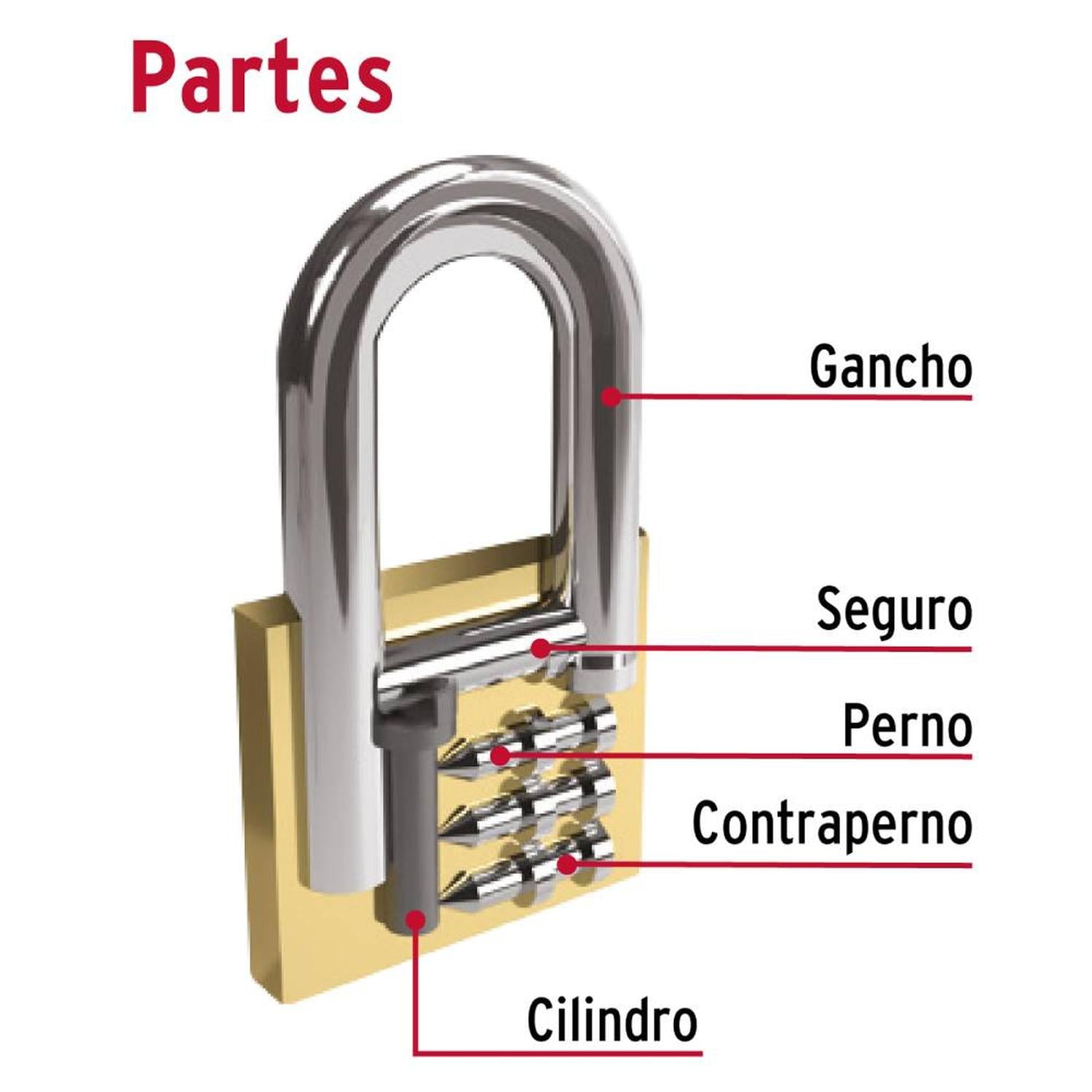 CANDADO DE HIERRO 25 MM ARCO CORTO CON LLAVE TRADICIONAL NIVEL 1 HERMEX 22528 - 3