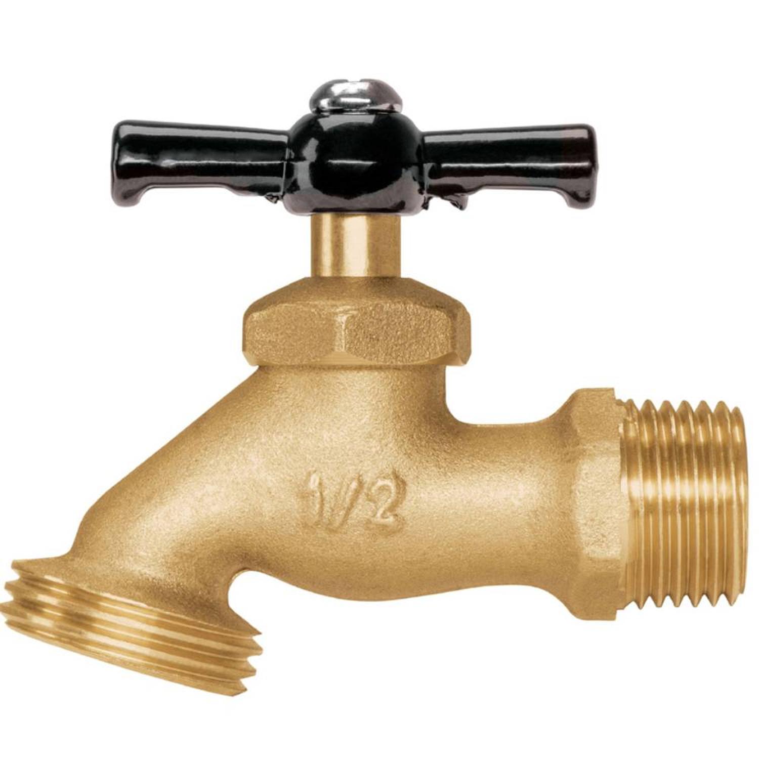 LLAVE DE LATON PARA JARDIN ENT 1/2' SAL 3/4' PRETUL 22146 - 1