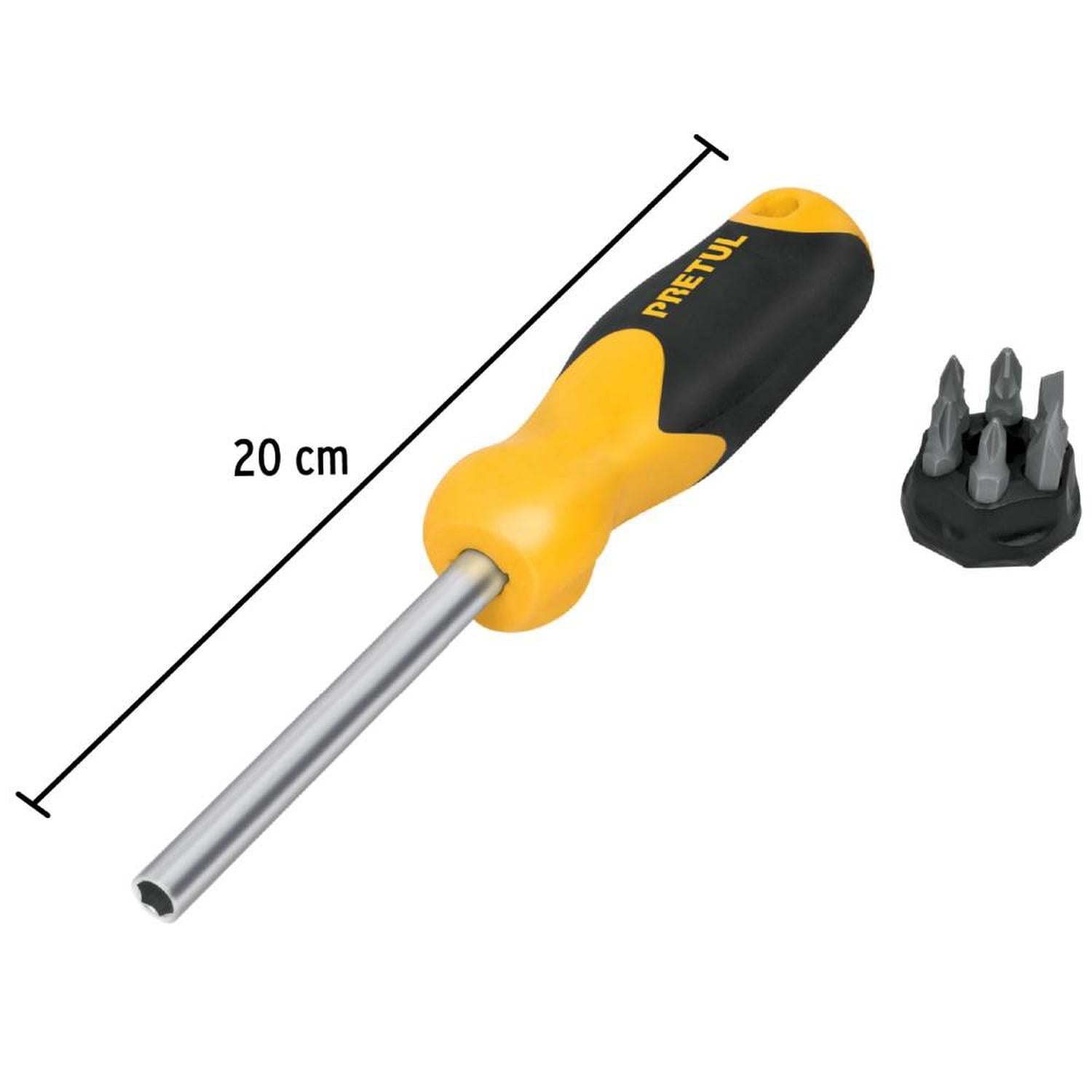 JUEGO DE DESARMADOR DE MATRACA 1/4' + PUNTAS 7 PZ PRETUL 21372 - 4