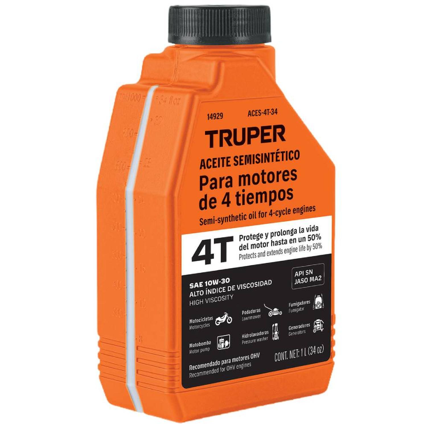 ACEITE SEMI-SINTÉTICO PARA MOTOR 4 TIEMPOS 1000 ML (34OZ) TRUPER 14929 - 1