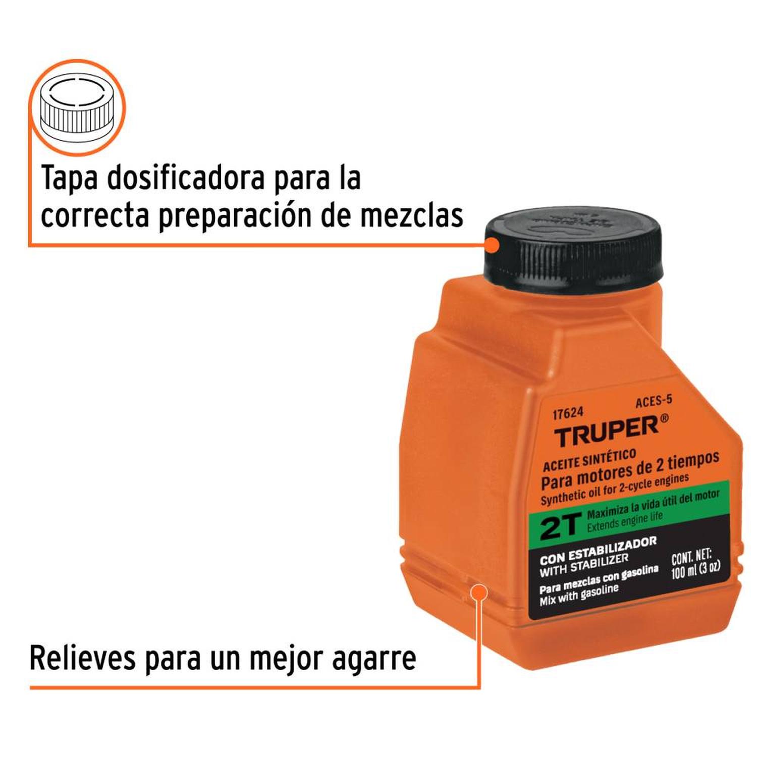 ACEITE SEMI-SINTÉTICO PARA MOTOR 2 TIEMPOS 100 ML (3OZ) TRUPER 17624 - 2